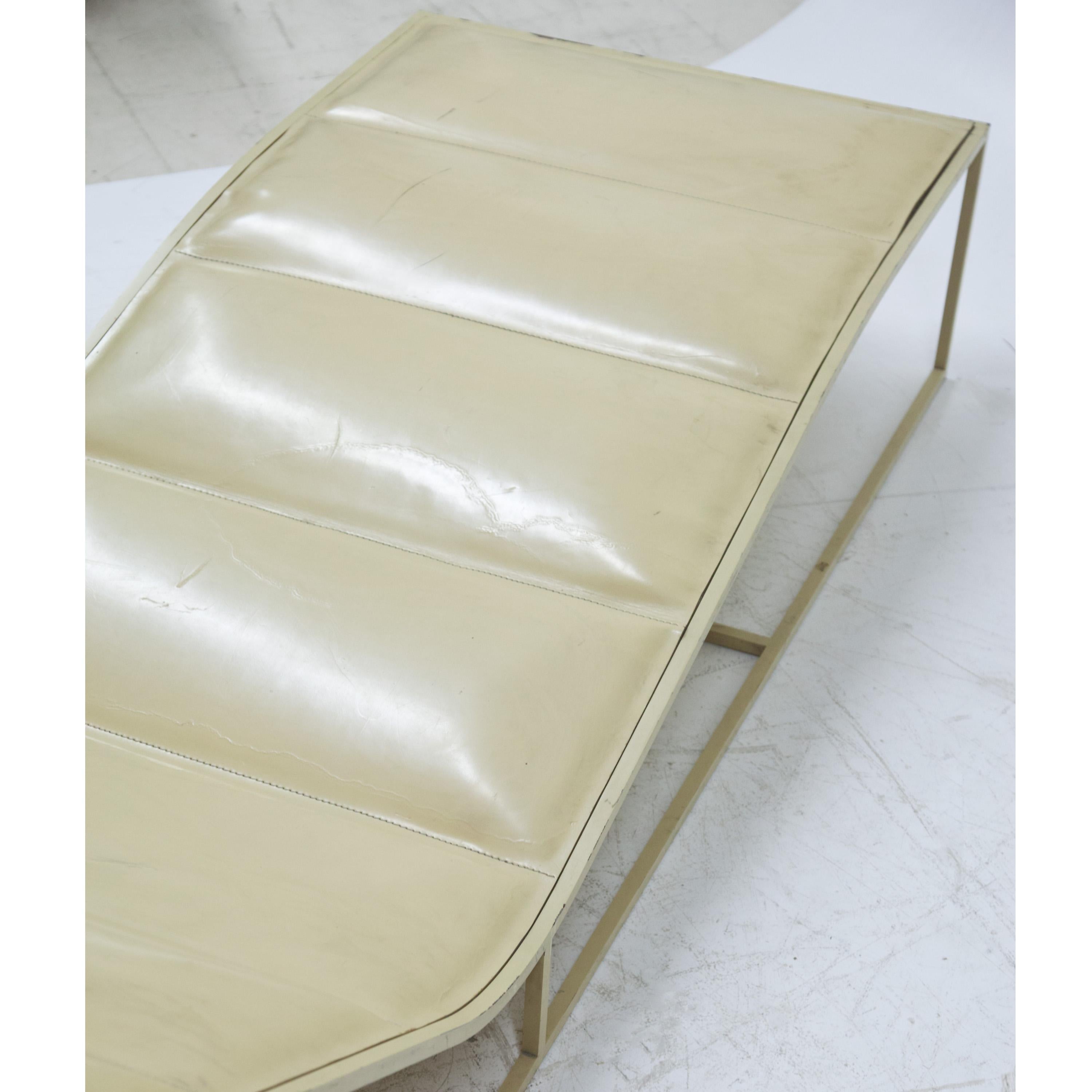 Midcentury Design Metal and Leather Lounger For Sale 1