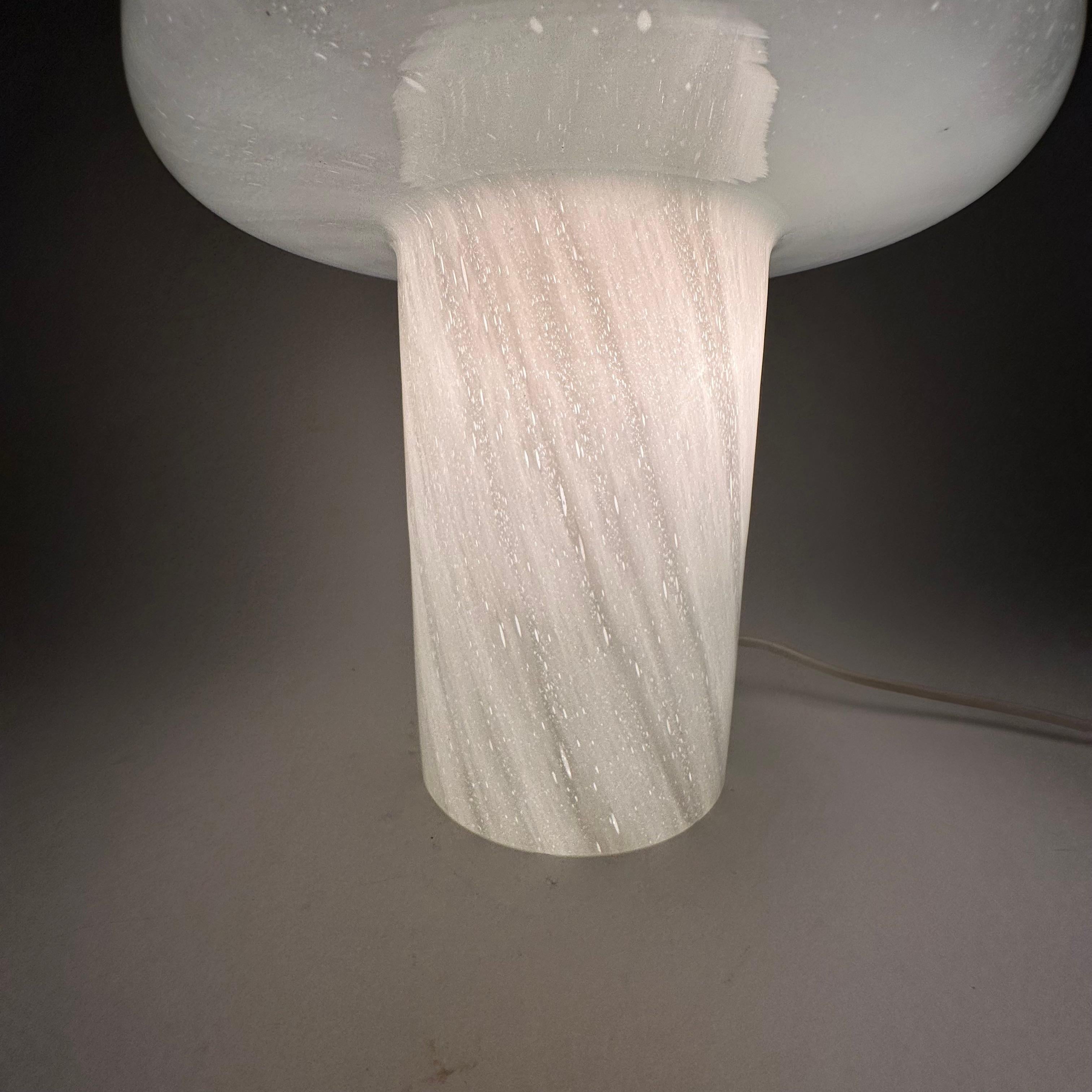 Mid-century design mushroom glass table lamp , 1970’s For Sale 6