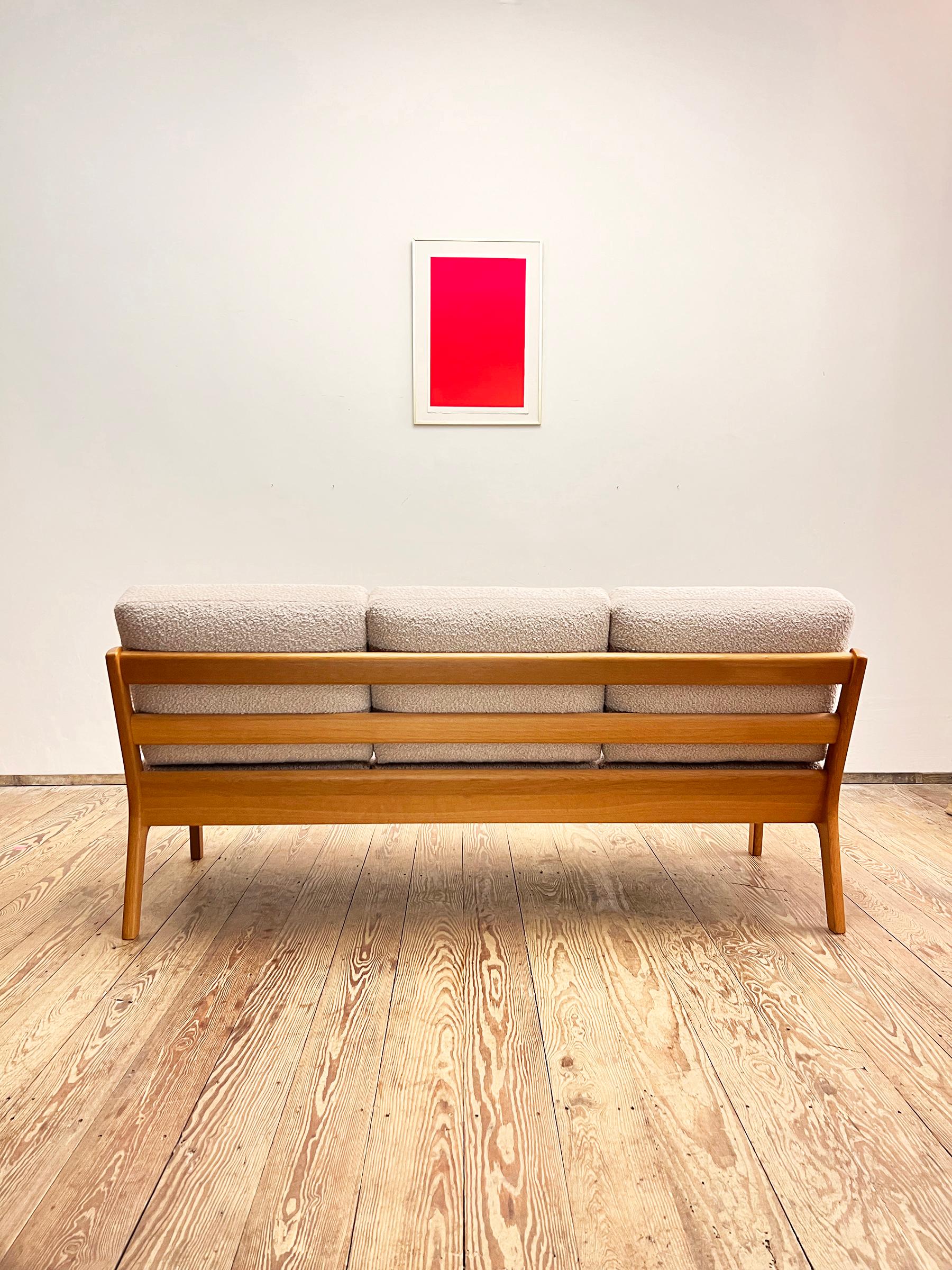 Mid-20th Century Mid-Century Design Oak Three Seat Sofa Ole Wanscher for PJ, Denmark, 1950s