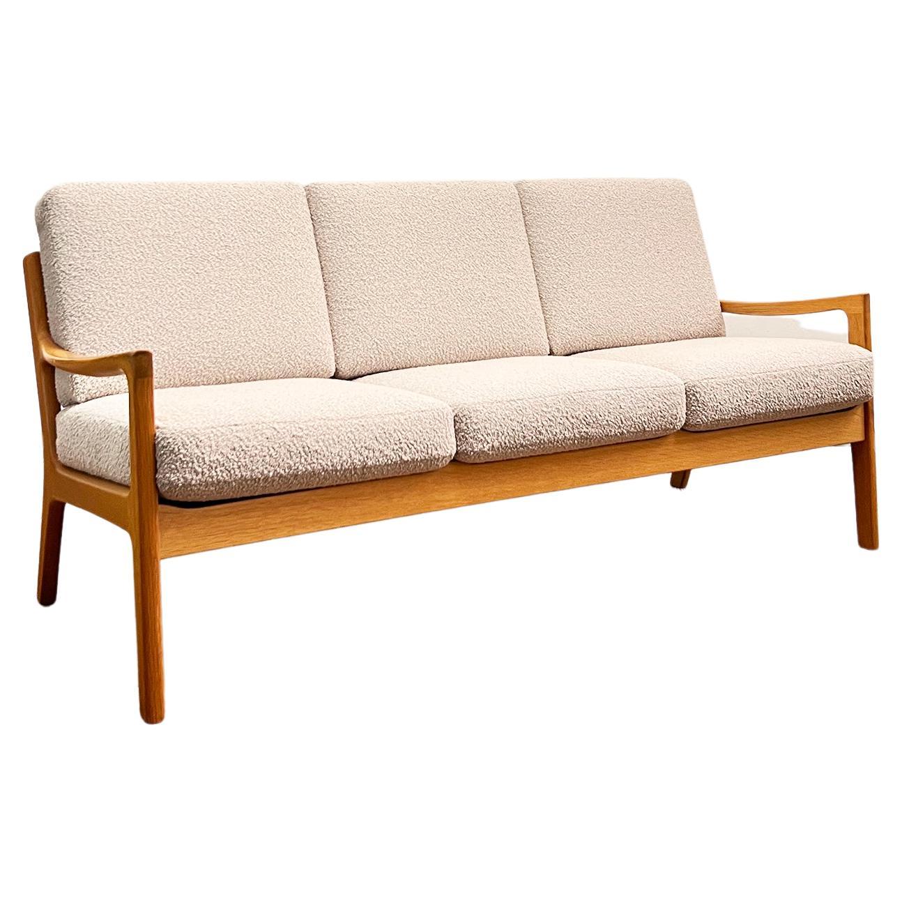 Mid-Century Design Oak Three Seat Sofa Ole Wanscher for PJ, Denmark, 1950s