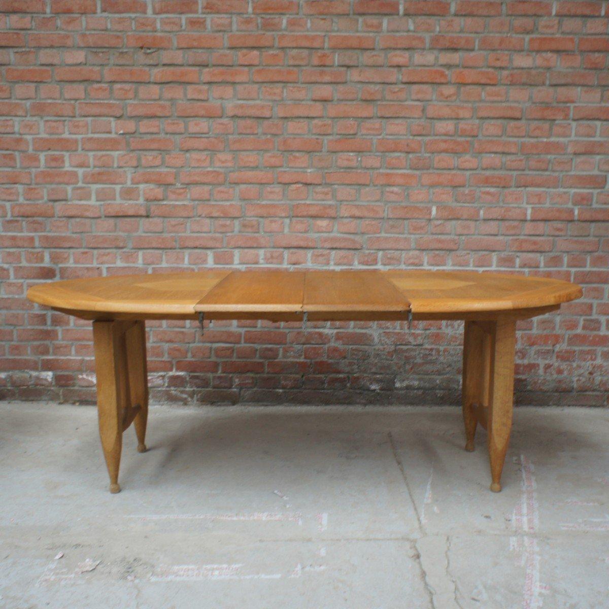 French Midcentury Design Oval Dinning Table by Guillerme and Chambron