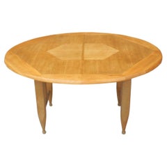 Midcentury Design Oval Dinning Table by Guillerme and Chambron