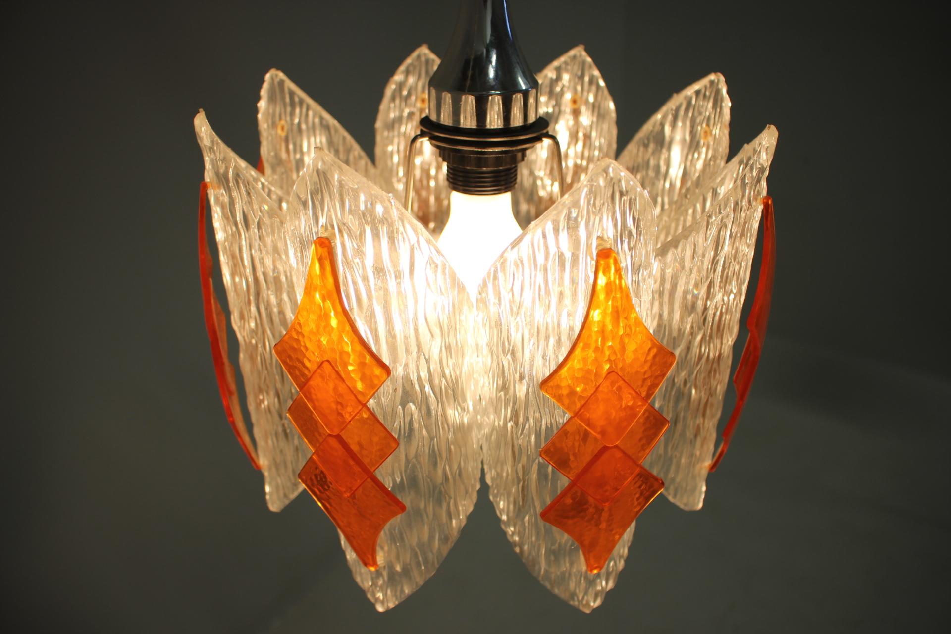 Plexiglass Midcentury Design Pendant, Germany, 1970s.  For Sale