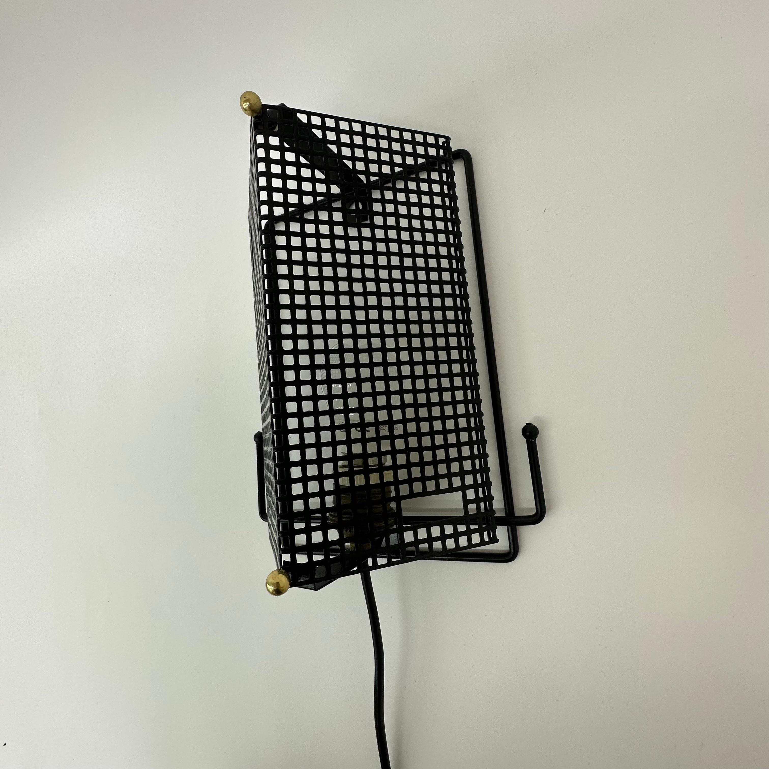 Midcentury Design Perforated Metal Wall Lamp by Tjerk Reijenga for Pilastro Dut For Sale 4