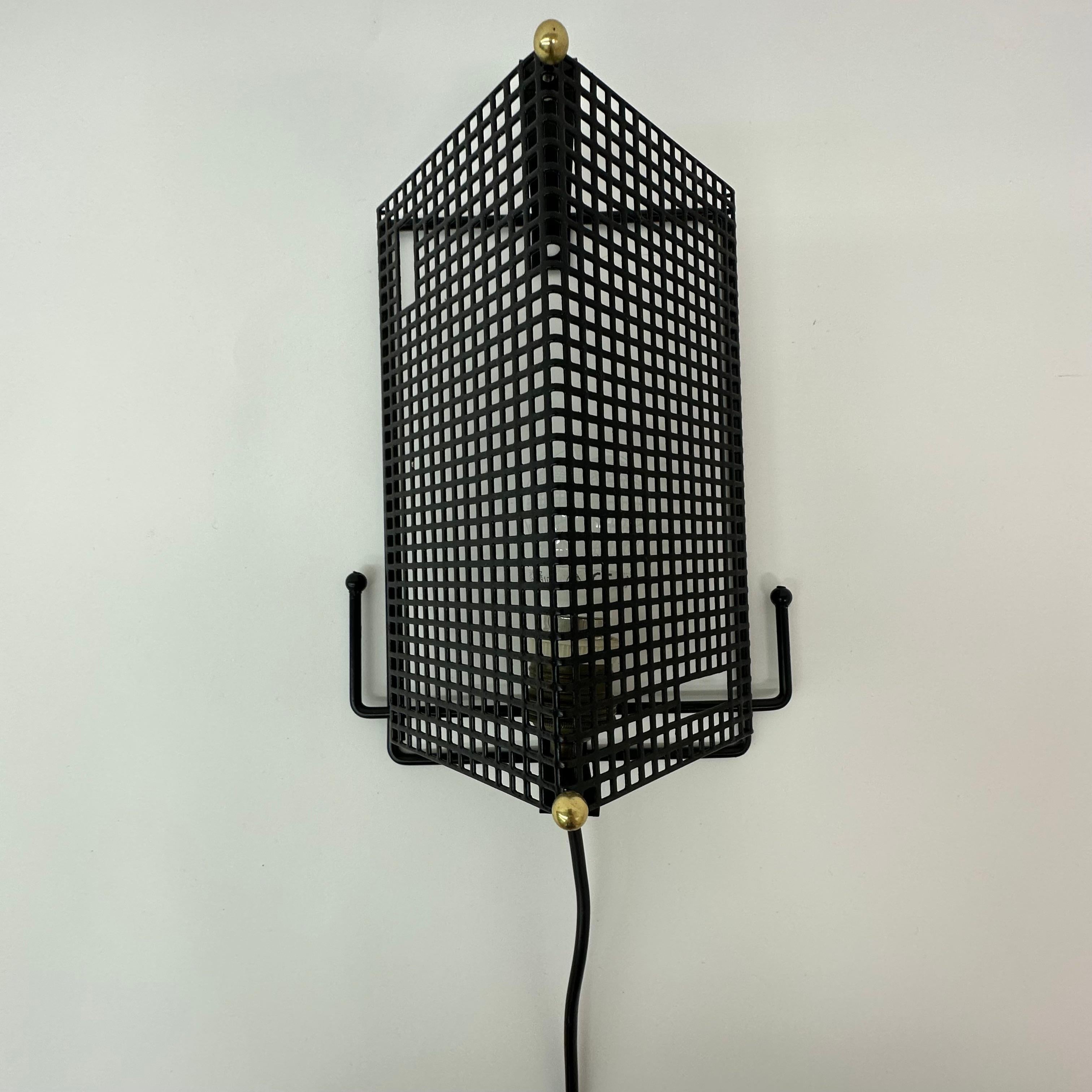 Midcentury Design Perforated Metal Wall Lamp by Tjerk Reijenga for Pilastro Dut For Sale 7