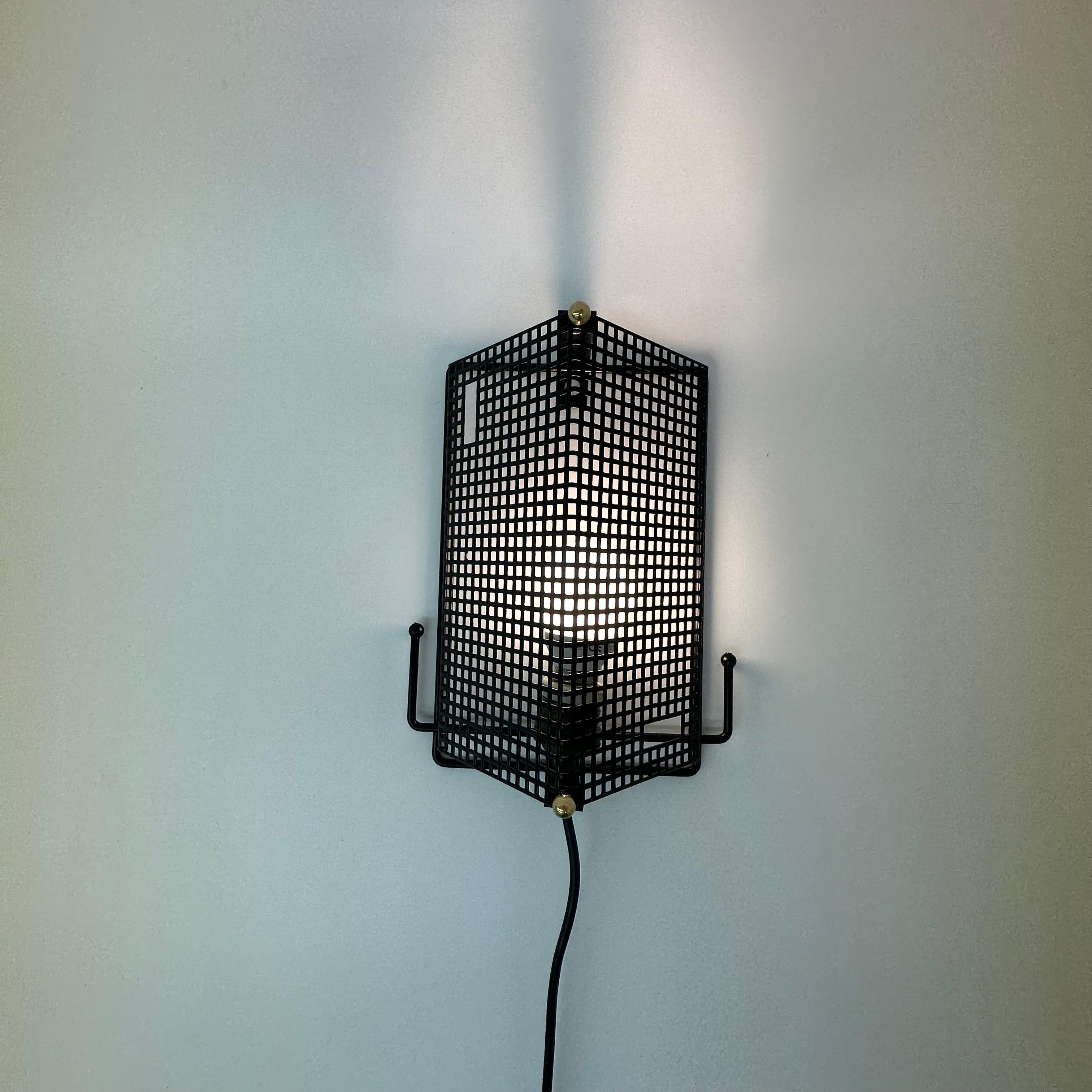 Mid-20th Century Midcentury Design Perforated Metal Wall Lamp by Tjerk Reijenga for Pilastro Dut For Sale