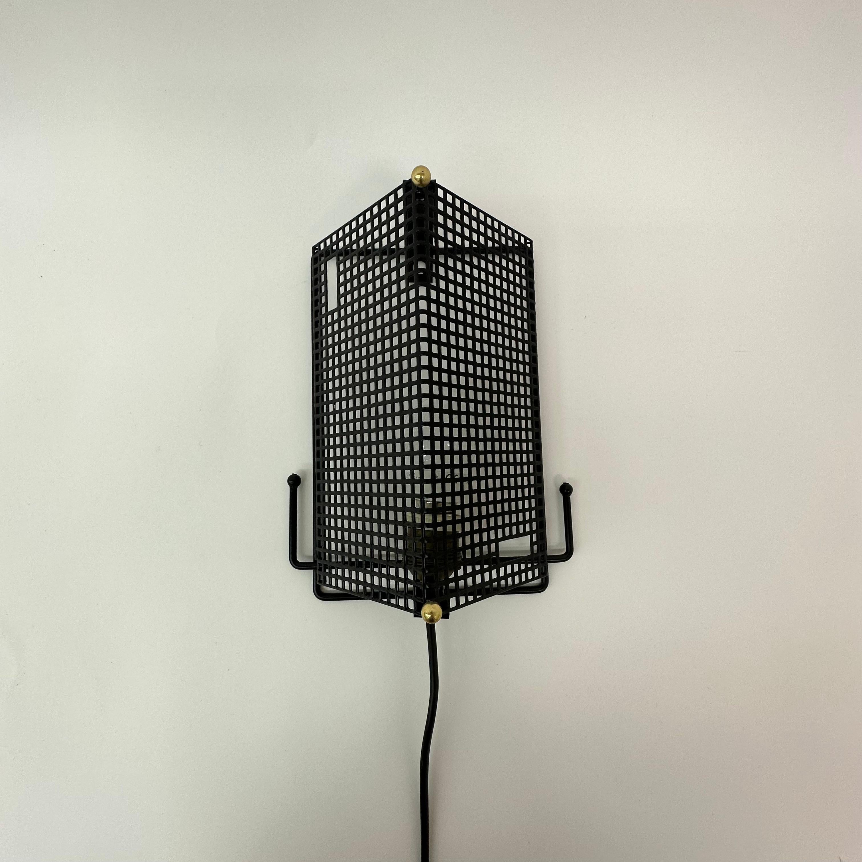 Midcentury Design Perforated Metal Wall Lamp by Tjerk Reijenga for Pilastro Dut For Sale 3
