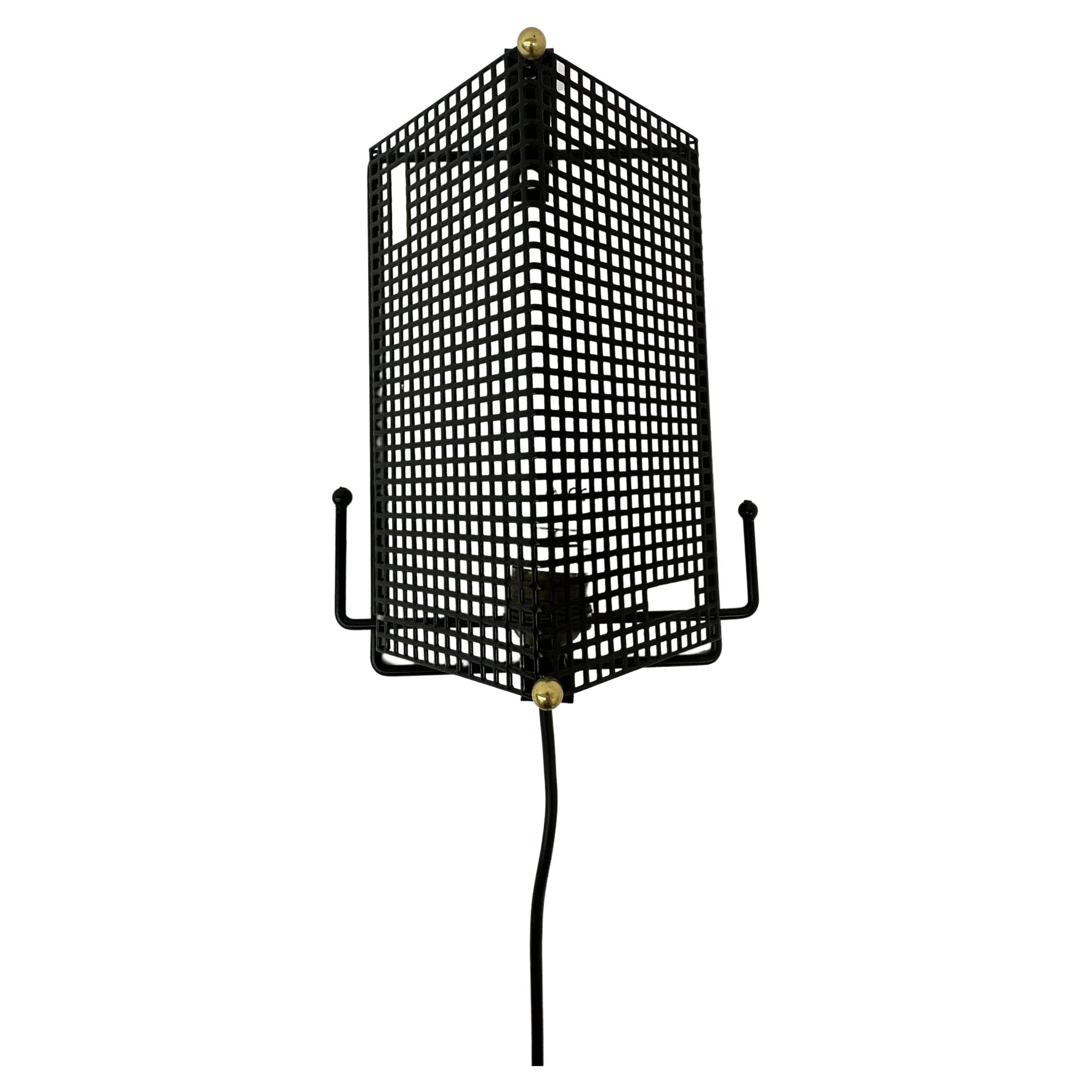 Midcentury Design Perforated Metal Wall Lamp by Tjerk Reijenga for Pilastro Dut For Sale