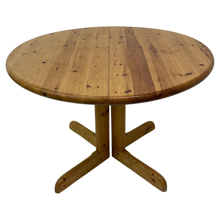 Midcentury Design Pine Wood Extendable Dining Table, 1970s For Sale at
