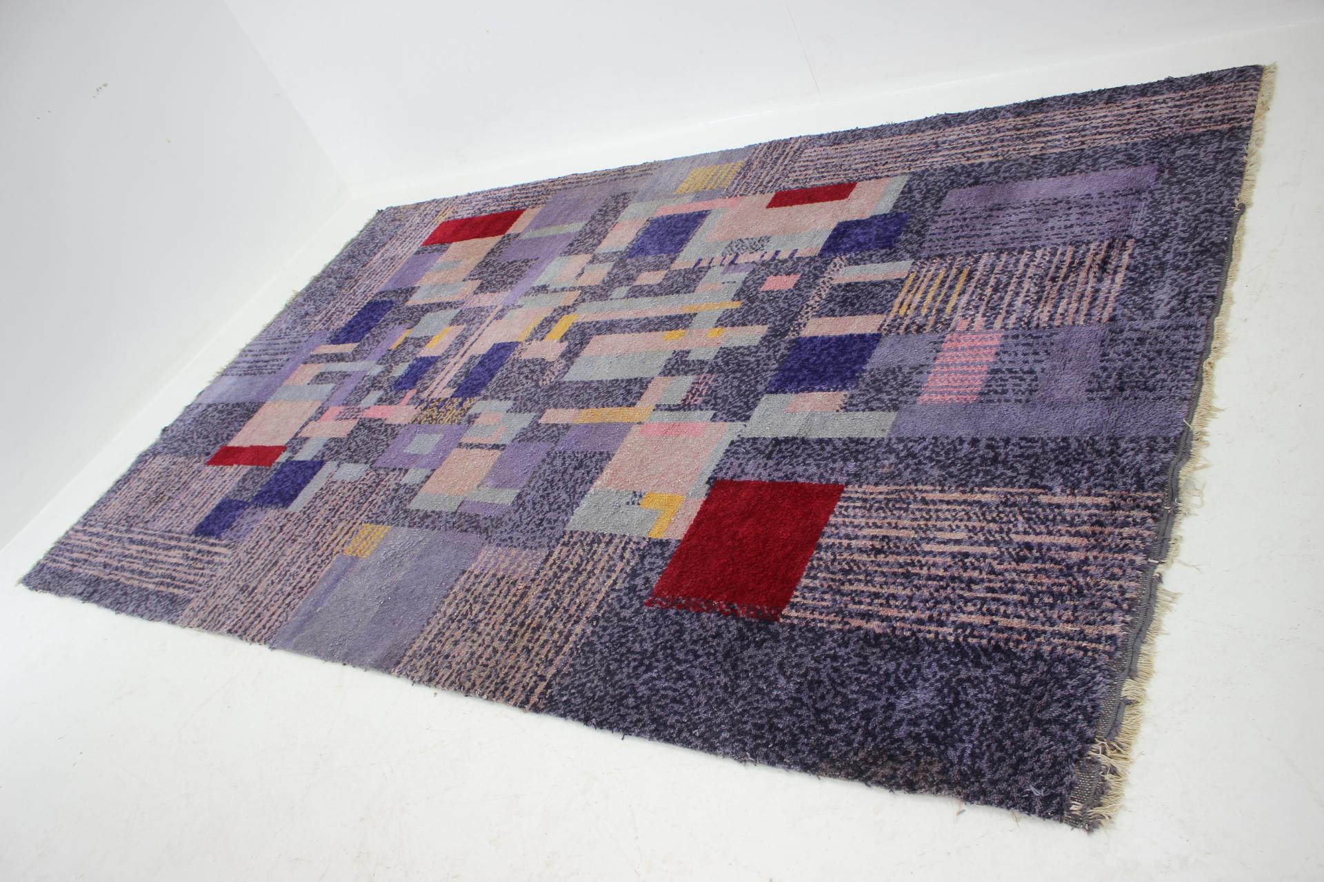 Czech Midcentury Design Rare Geometric Carpet/Rug, 1950s For Sale