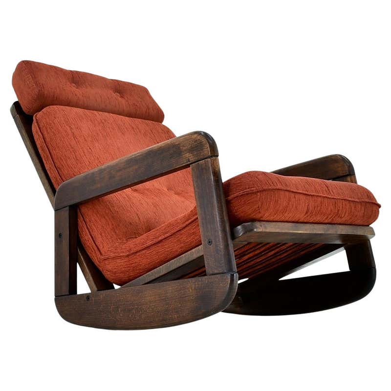 Vintage Rocking Armchair 70s Design G. Faleschini For Sale at 1stDibs