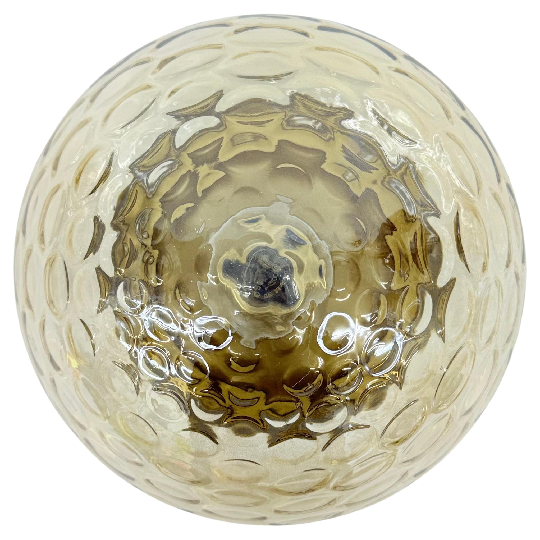 Mid-century design RZB ceiling lamp / flush mount , 1970s glass
