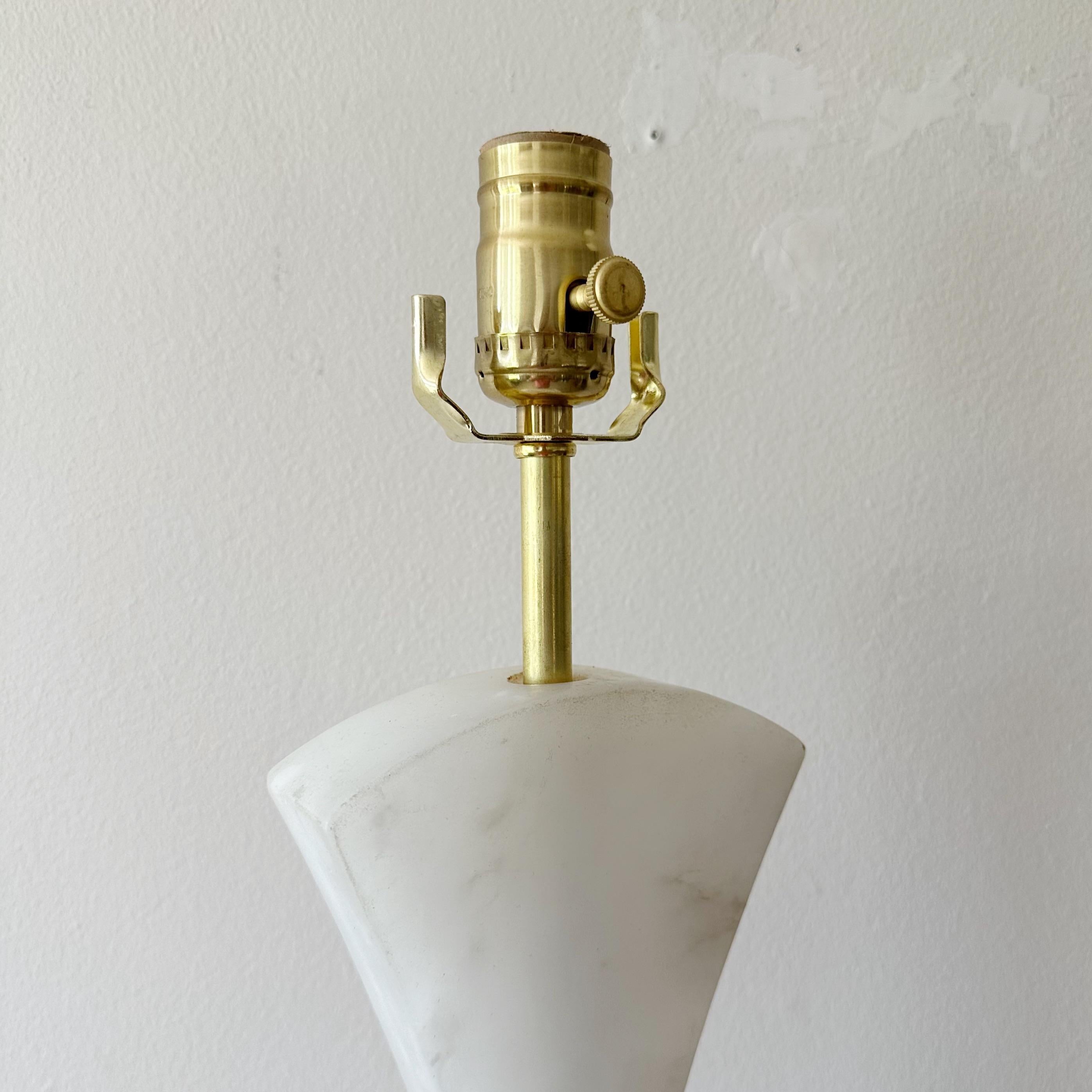 Mid-20th Century Mid Century Design Sculptural Alabaster Table Lamp For Sale