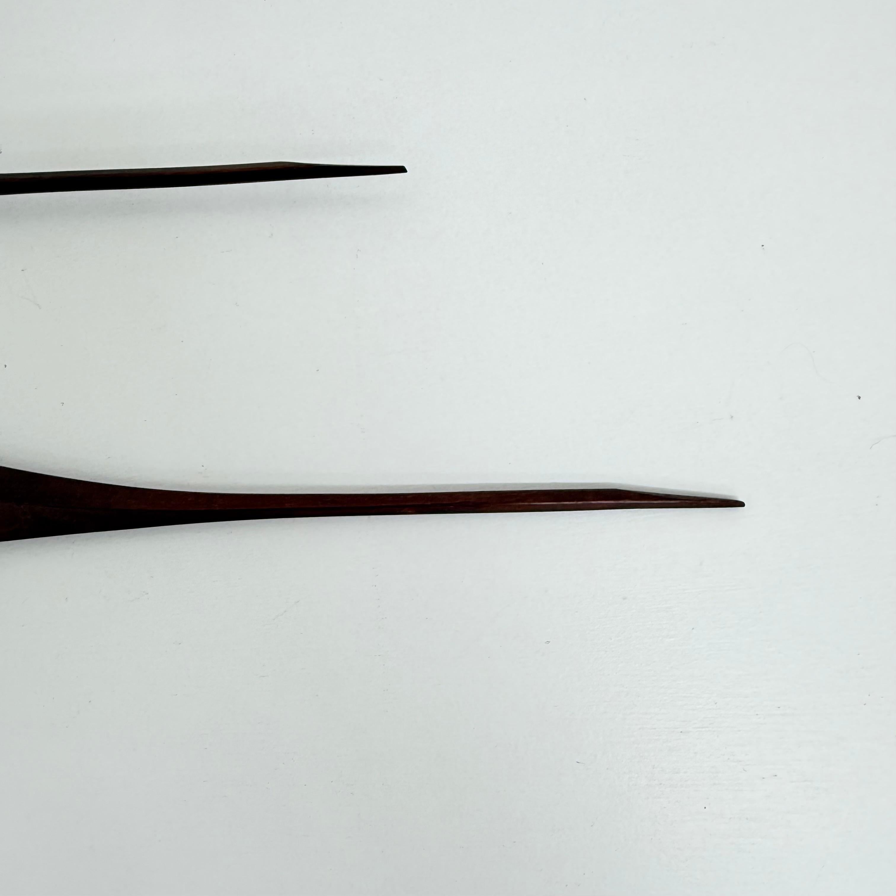 Fin du 20e siècle Ensemble de 3 sculptures murales d'oiseaux en bois de teck, design du milieu du siècle dernier, années 1970