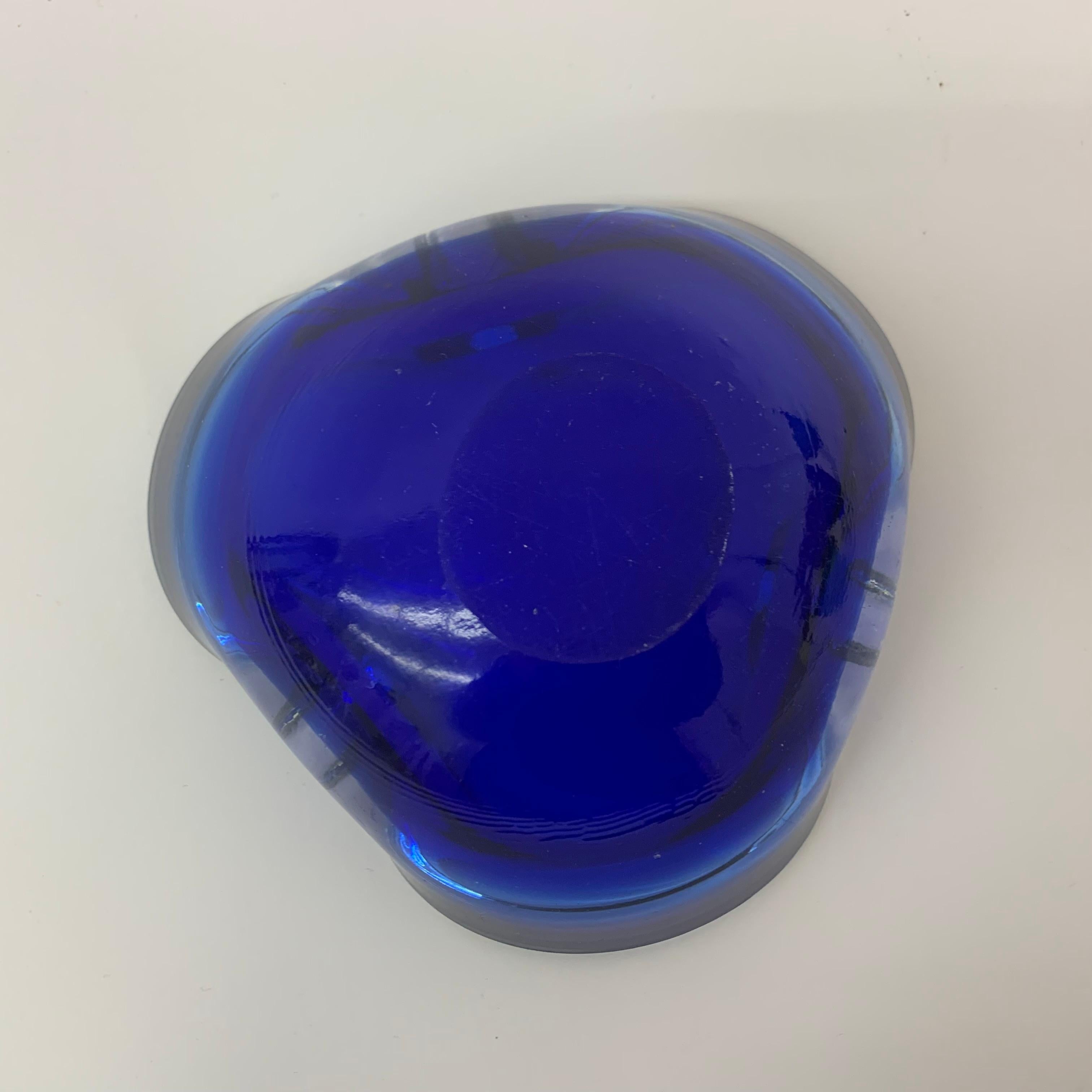 Set di 4 ciotole in vetro di Murano blu dal design di metà secolo, anni '70 in vendita 6