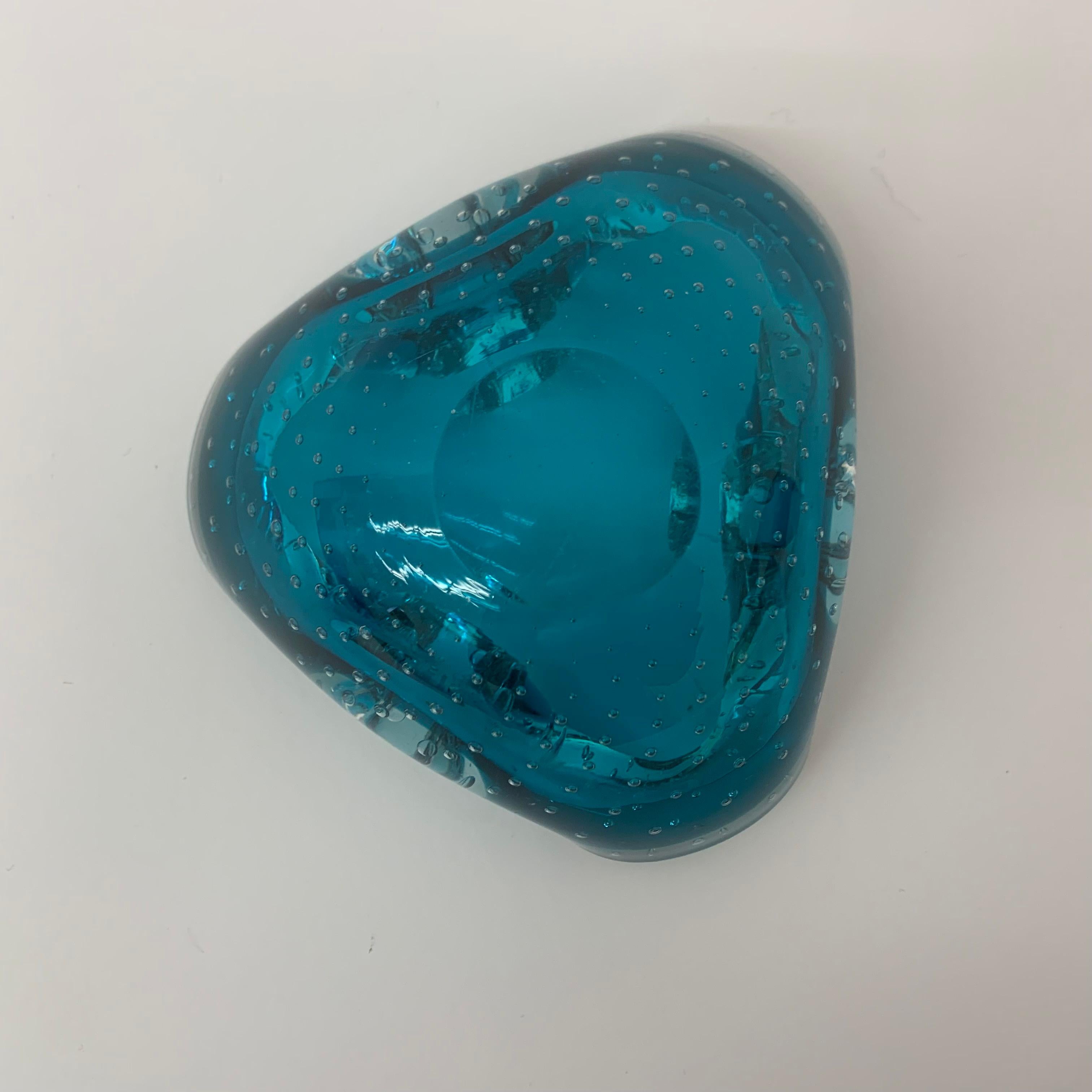 Set di 4 ciotole in vetro di Murano blu dal design di metà secolo, anni '70 in vendita 12