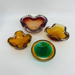 Set di 4 ciotole in vetro di Murano summers dal design di metà secolo, anni '70