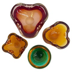 Set di 4 ciotole in vetro di Murano summers dal design di metà secolo, anni '70