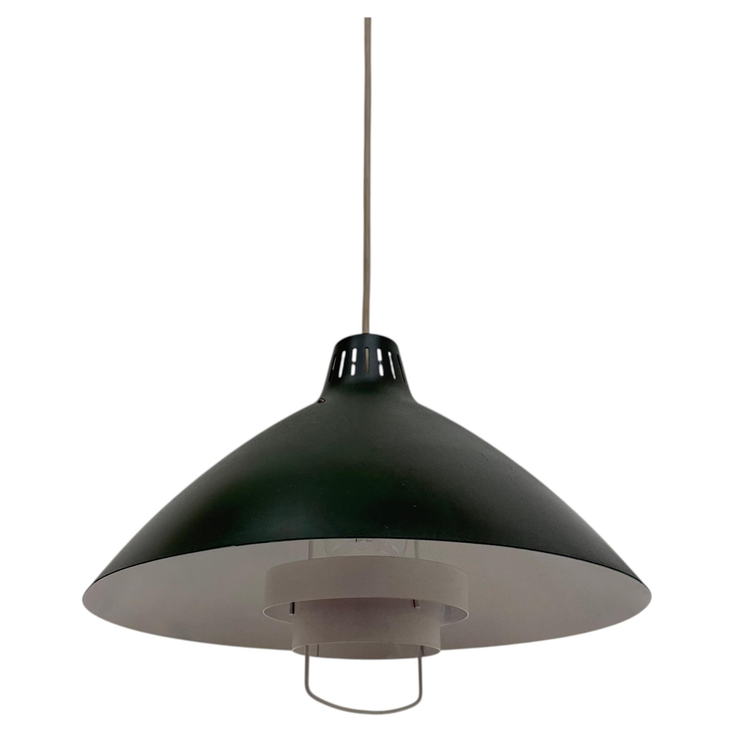 Mid Century design Swedish green hanging lamp , 1960’s