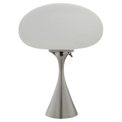 Mid Century Design Table Lamp by Designline in Chrome with White Frosted Shade