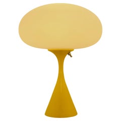 Mid Century Design Table Lamp by Designline in Yellow with White Frosted Shade