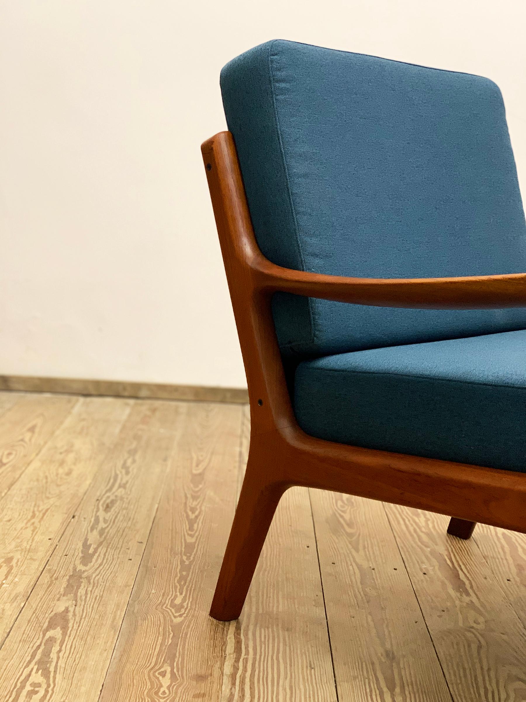 Upholstery Mid-Century Design Teak Armchair, Ole Wanscher for France & Søn, Denmark, 1950s For Sale