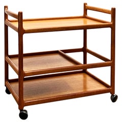Mid Century Design Teak Bar/Serving Cart/Trolley, Johannes Andersen, Silkeborg