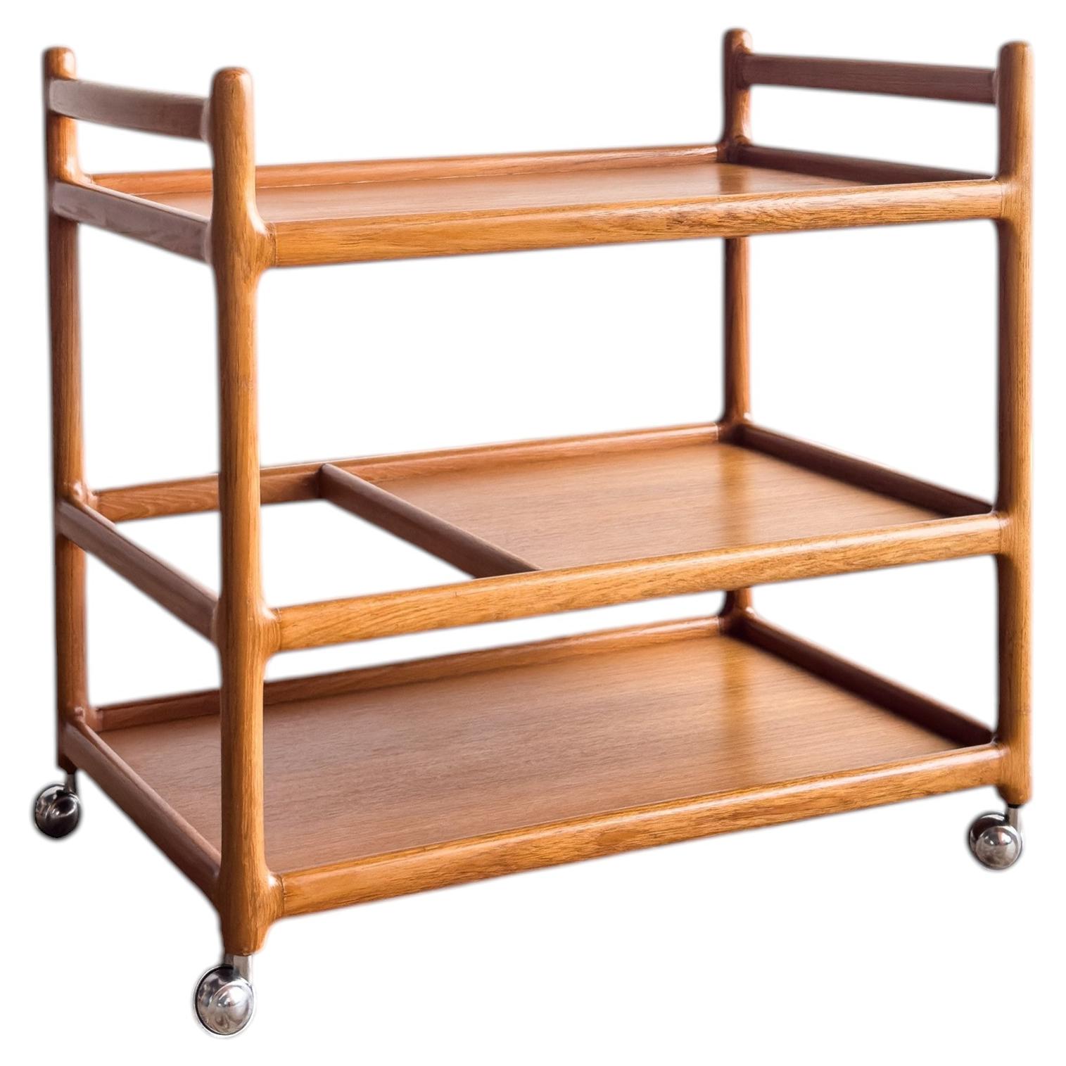 Mid Century Bar or Serving Cart or Trolley, Johannes Andersen, Silkeborg