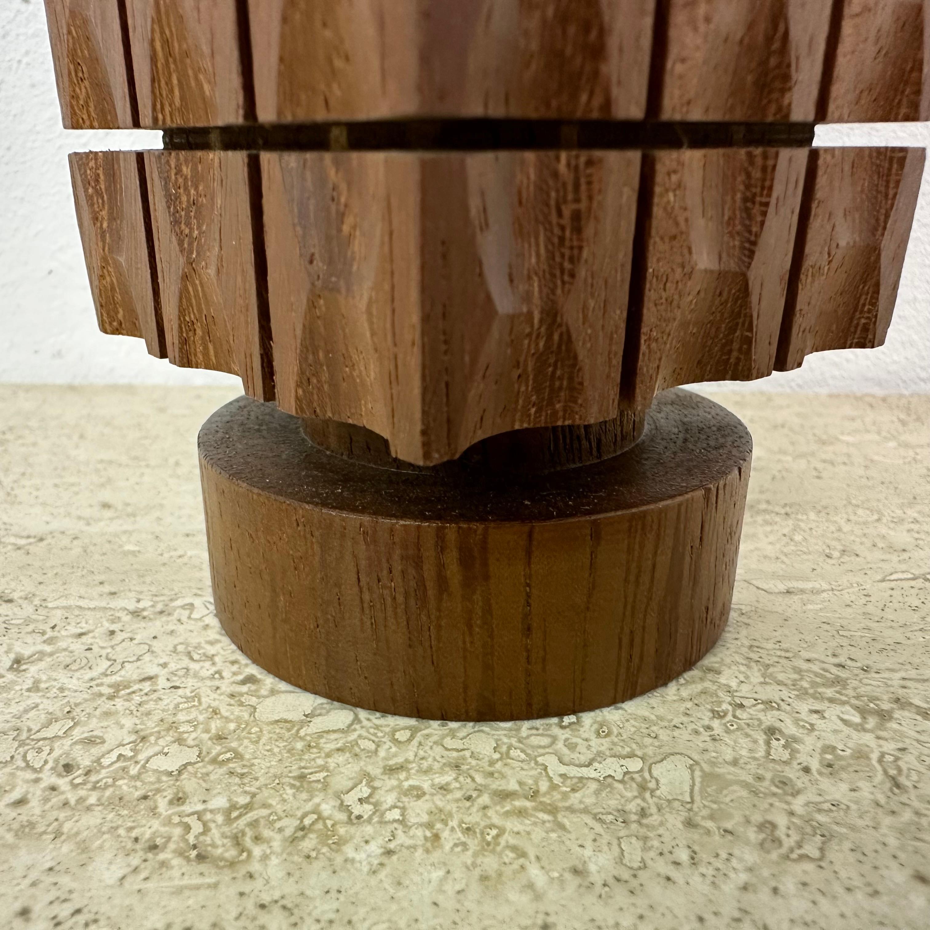 Mid Century design teak wooden candle holder , 1970s For Sale 3