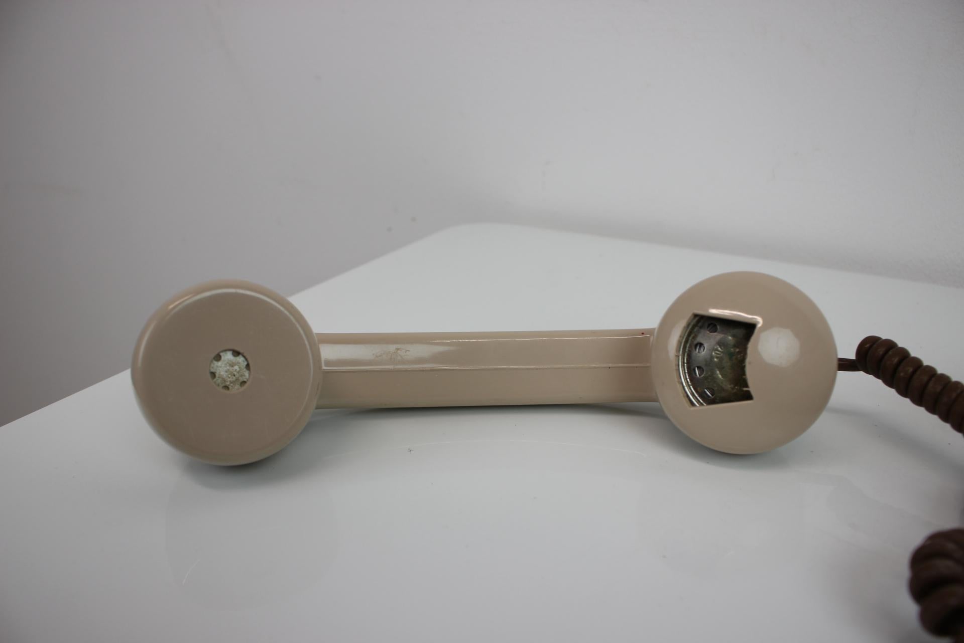 Plastic Mid-Century Design Telephone by Tesla, 1979, Czechoslovakia For Sale