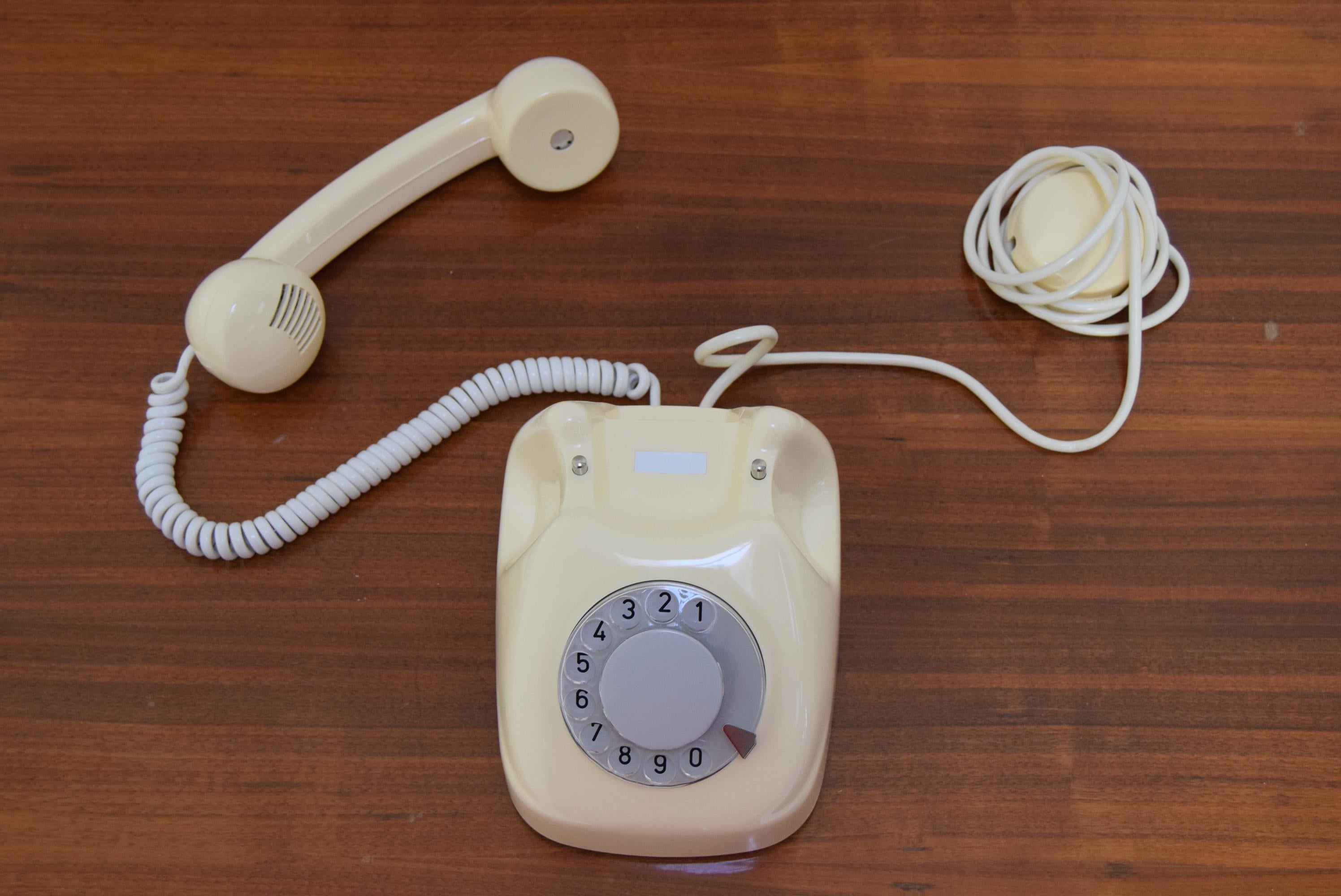 Plastic Mid-Century Design Telephone by Tesla, 1979