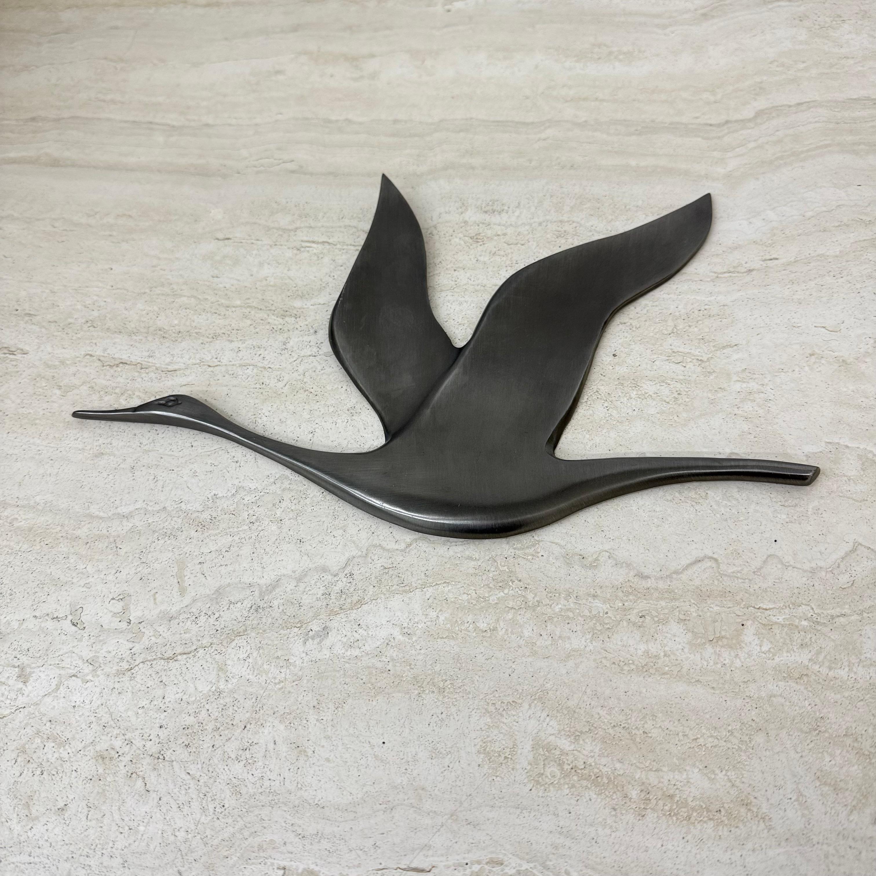 Uccello da parete in stagno e peltro dal design di metà secolo, anni '70 in vendita 4