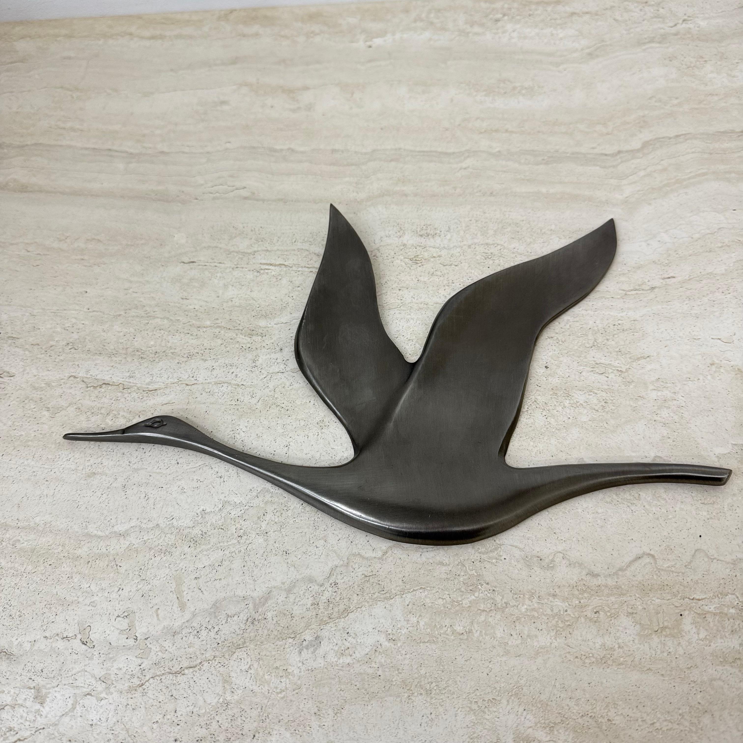 Uccello da parete in stagno e peltro dal design di metà secolo, anni '70 in vendita 6
