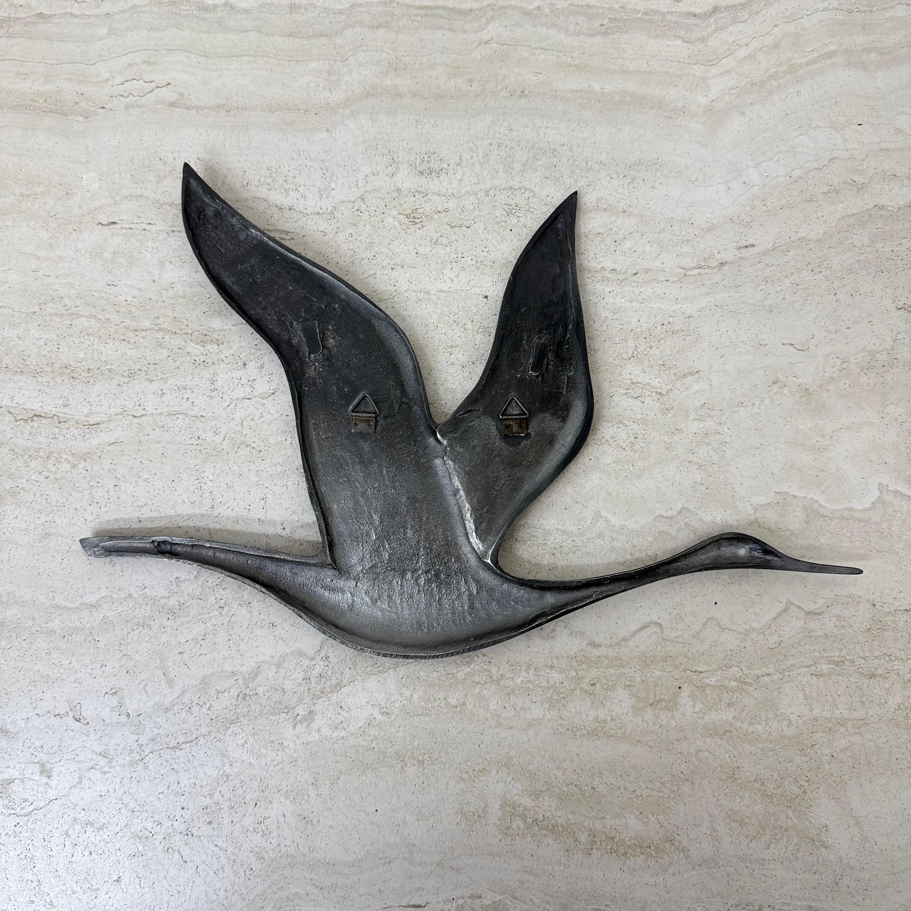 Uccello da parete in stagno e peltro dal design di metà secolo, anni '70 in vendita 8