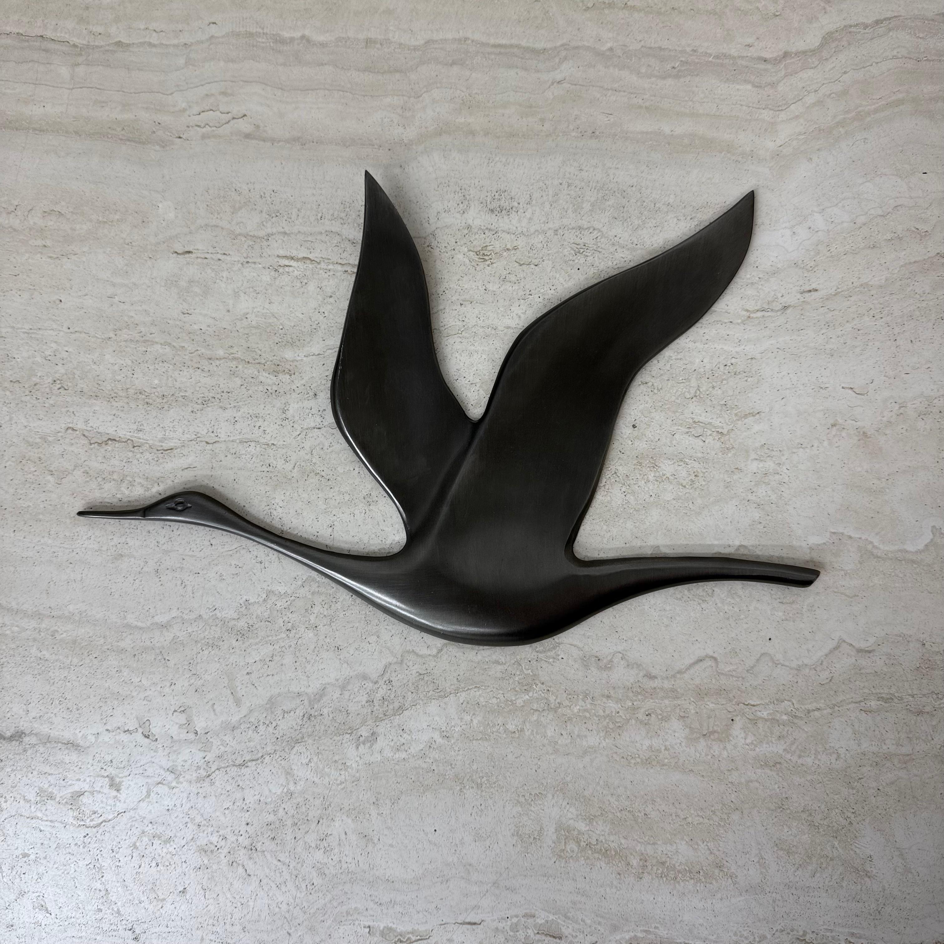 Mid-Century moderno Uccello da parete in stagno e peltro dal design di metà secolo, anni '70 in vendita