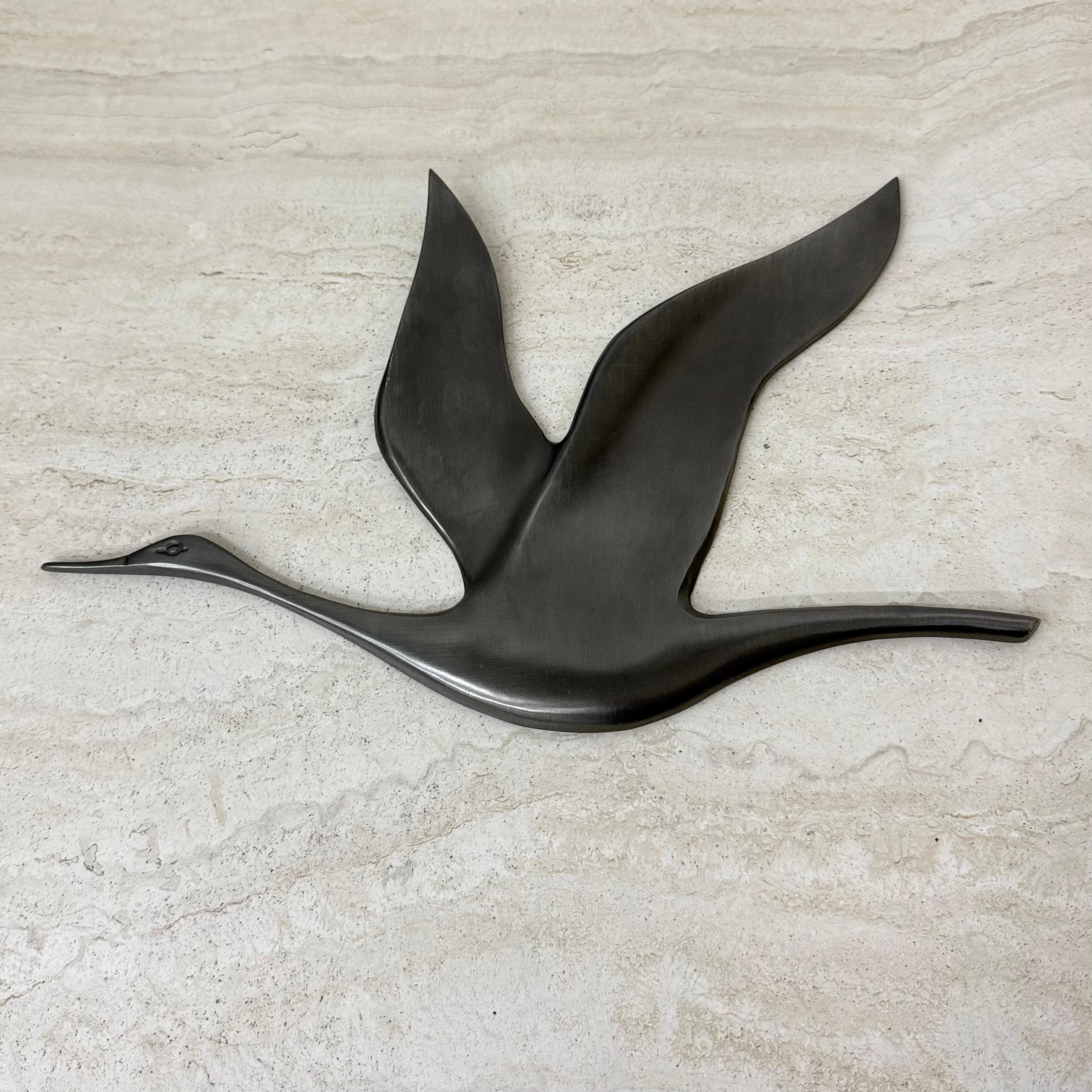 Stagno Uccello da parete in stagno e peltro dal design di metà secolo, anni '70 in vendita