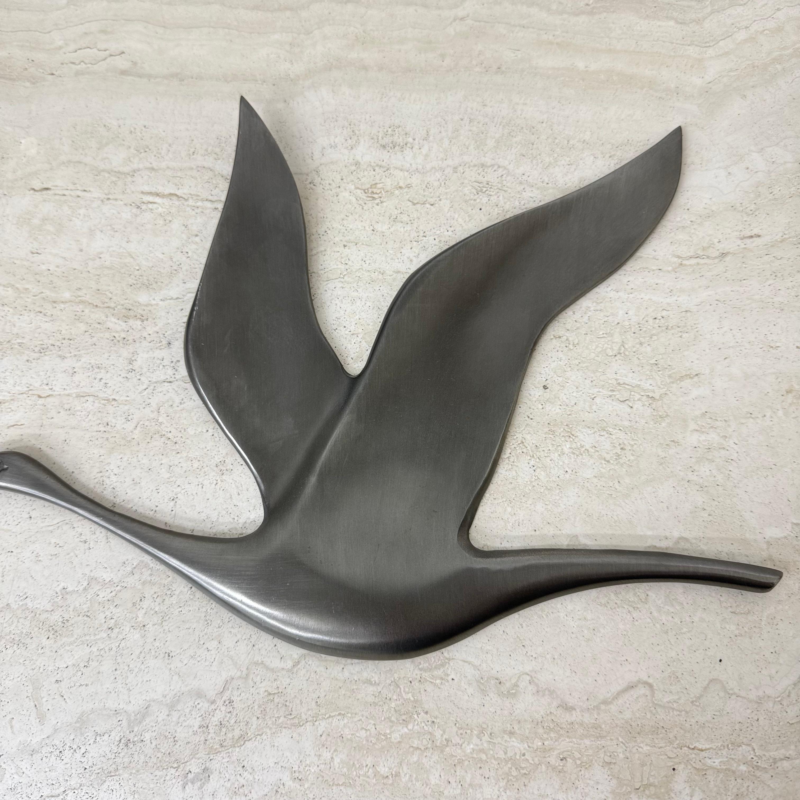 Uccello da parete in stagno e peltro dal design di metà secolo, anni '70 in vendita 3