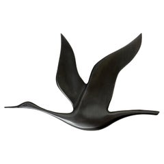 Mid century design tin pewter wall bird , 1970s
