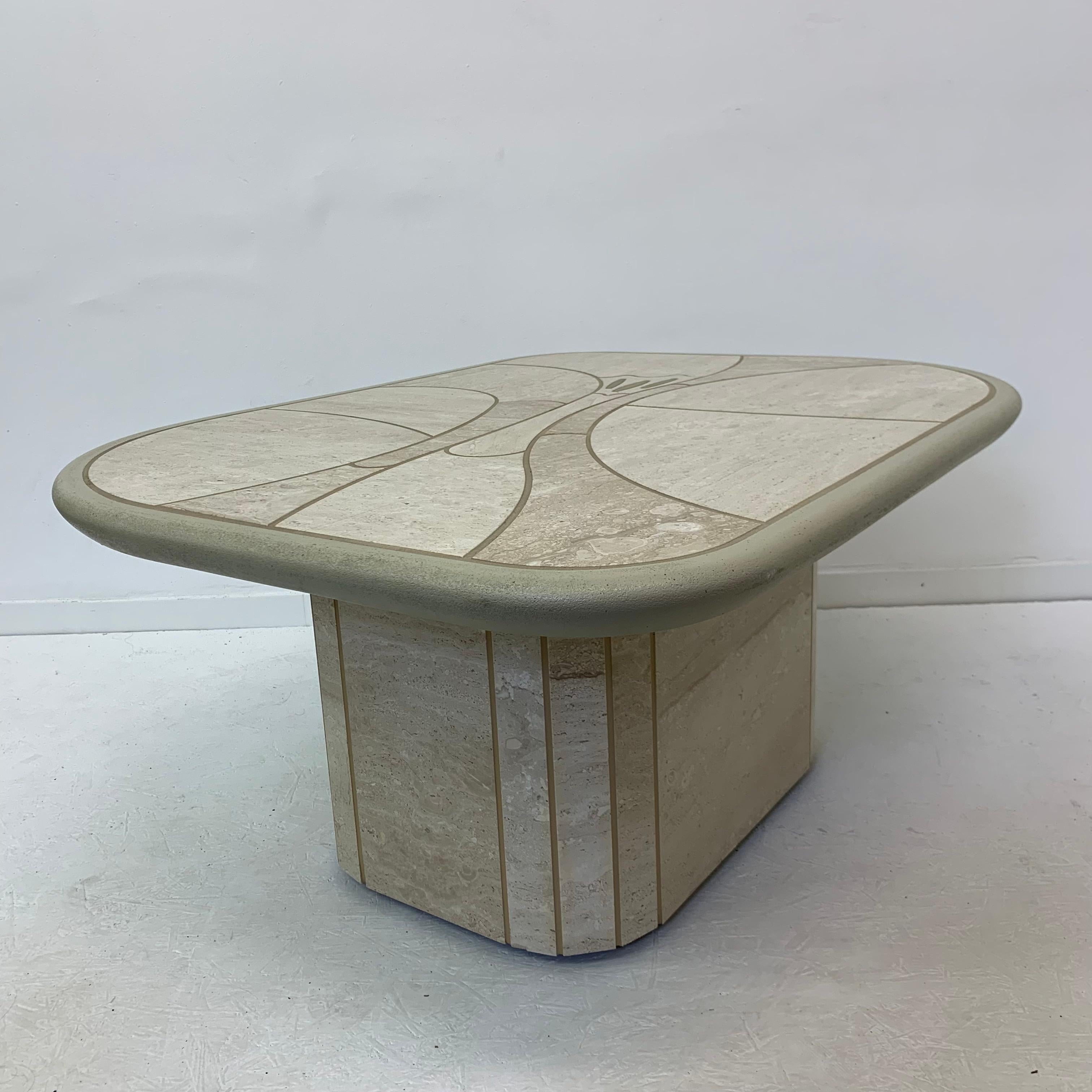 Mid-Century Design Travertine Coffee Table, 1970’s For Sale 3