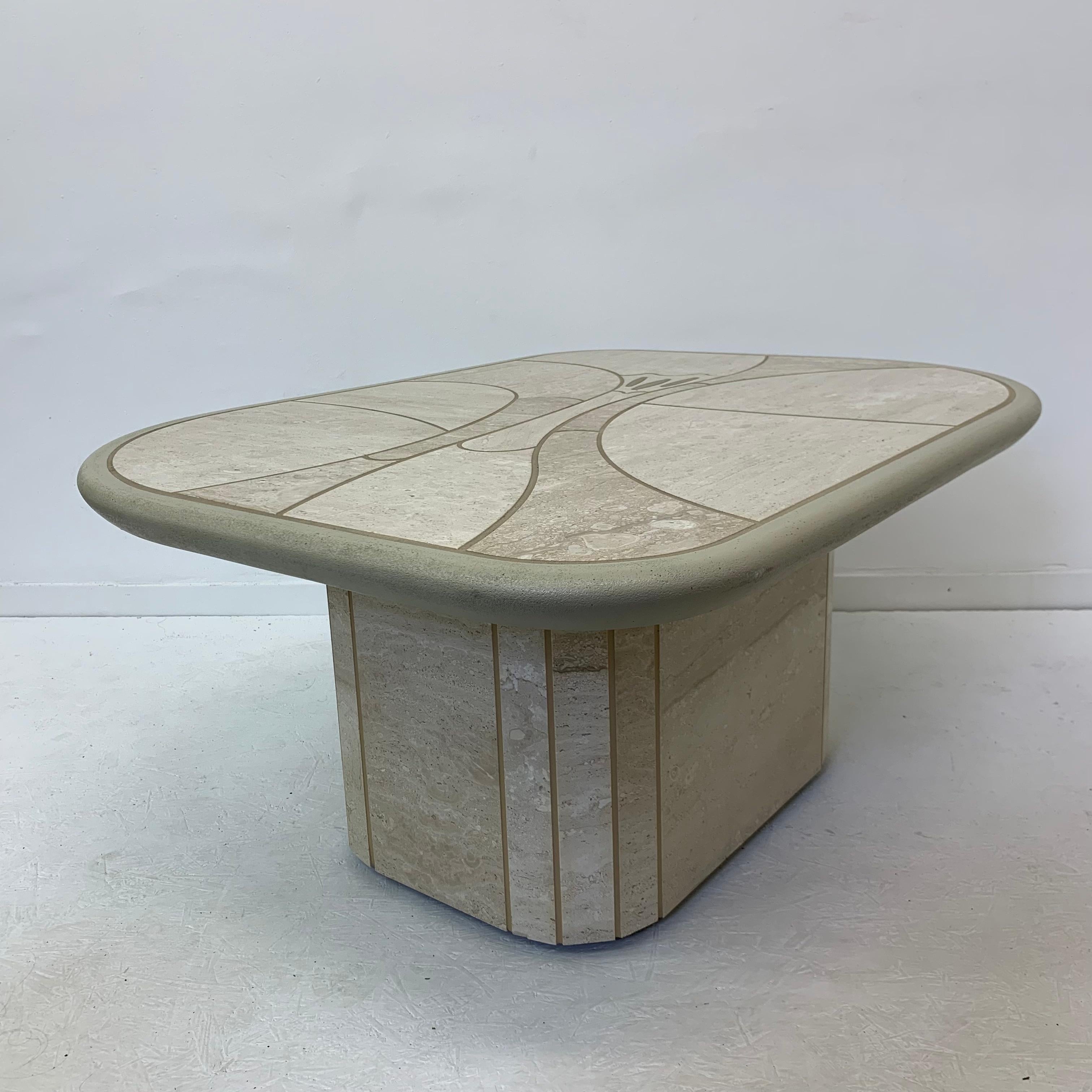 Mid-Century Design Travertine Coffee Table, 1970’s For Sale 4