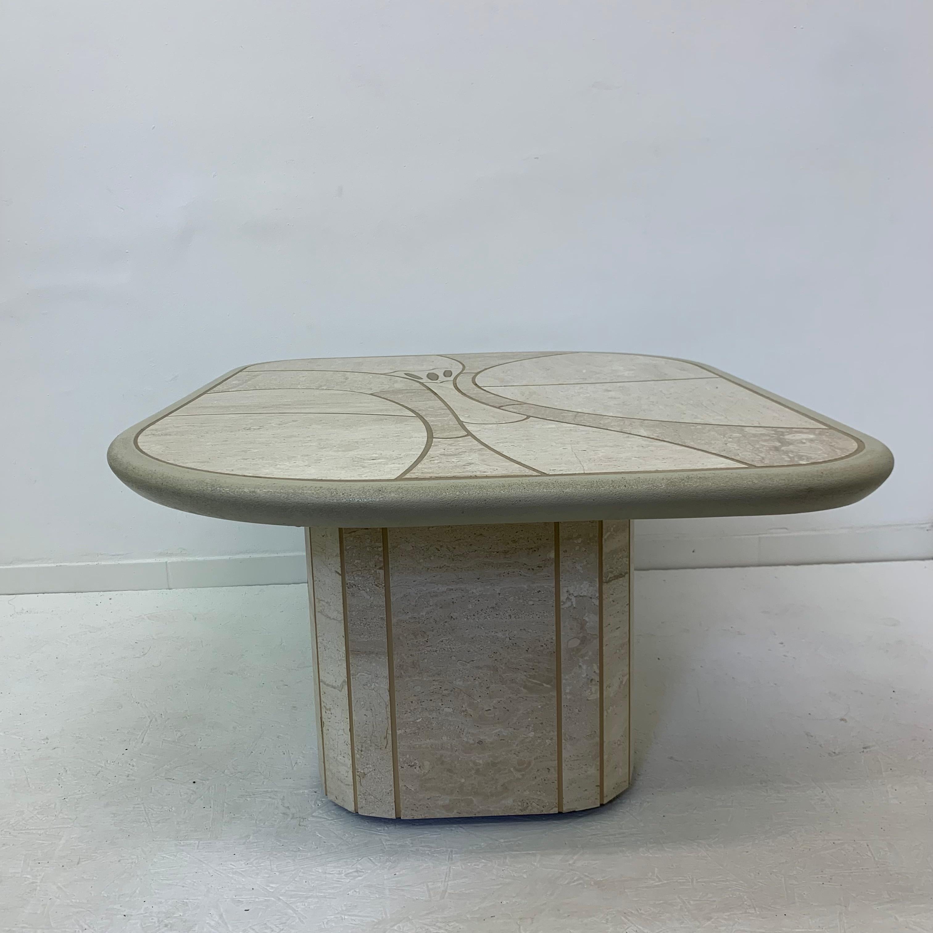 Mid-Century Design Travertine Coffee Table, 1970’s For Sale 5