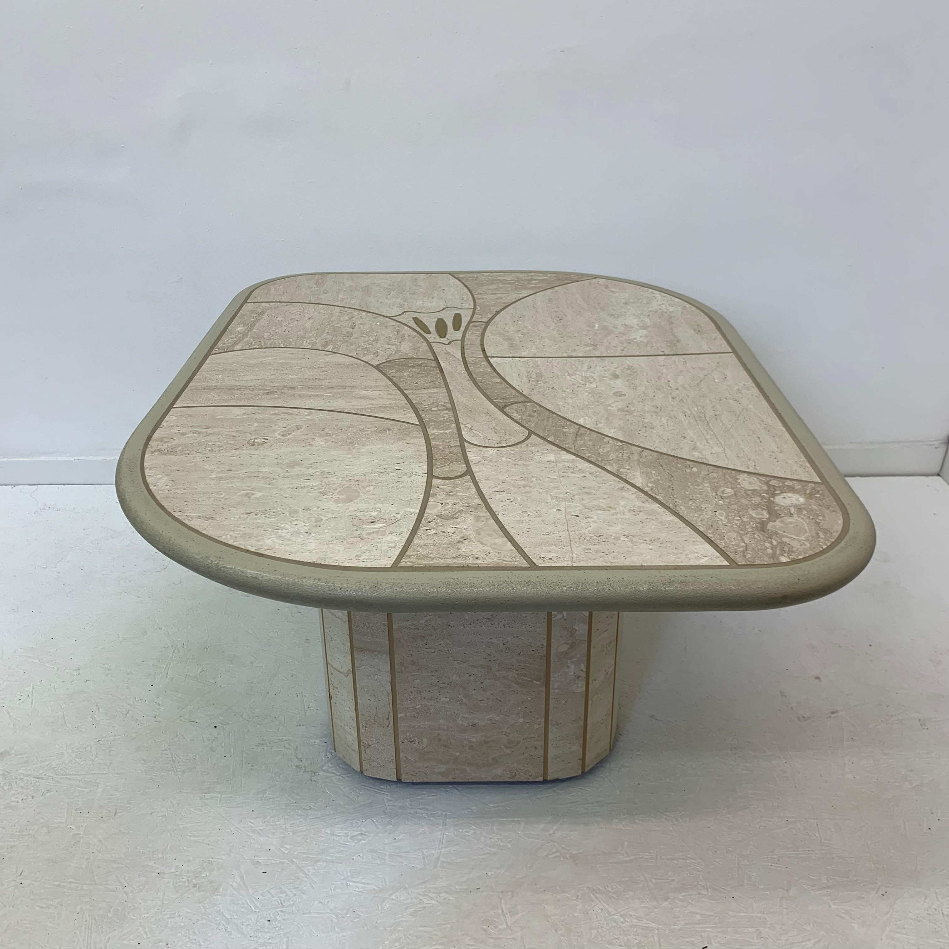 Mid-Century Design Travertine Coffee Table, 1970’s For Sale 7