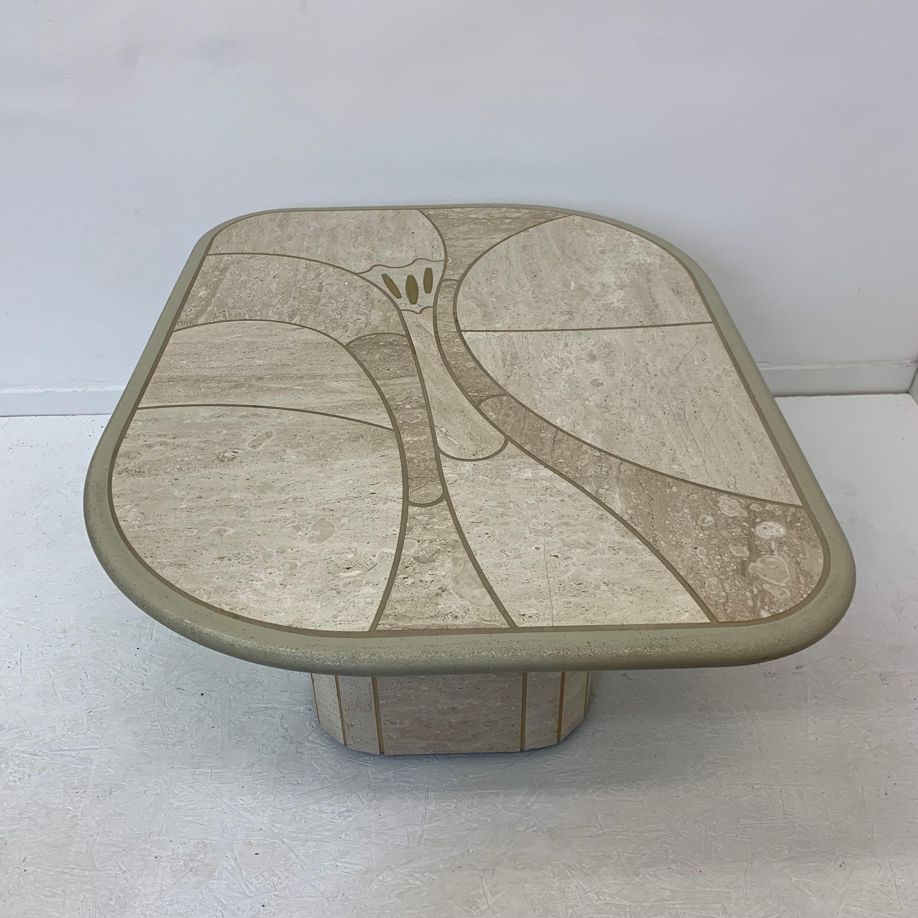 Mid-Century Design Travertine Coffee Table, 1970’s For Sale 8
