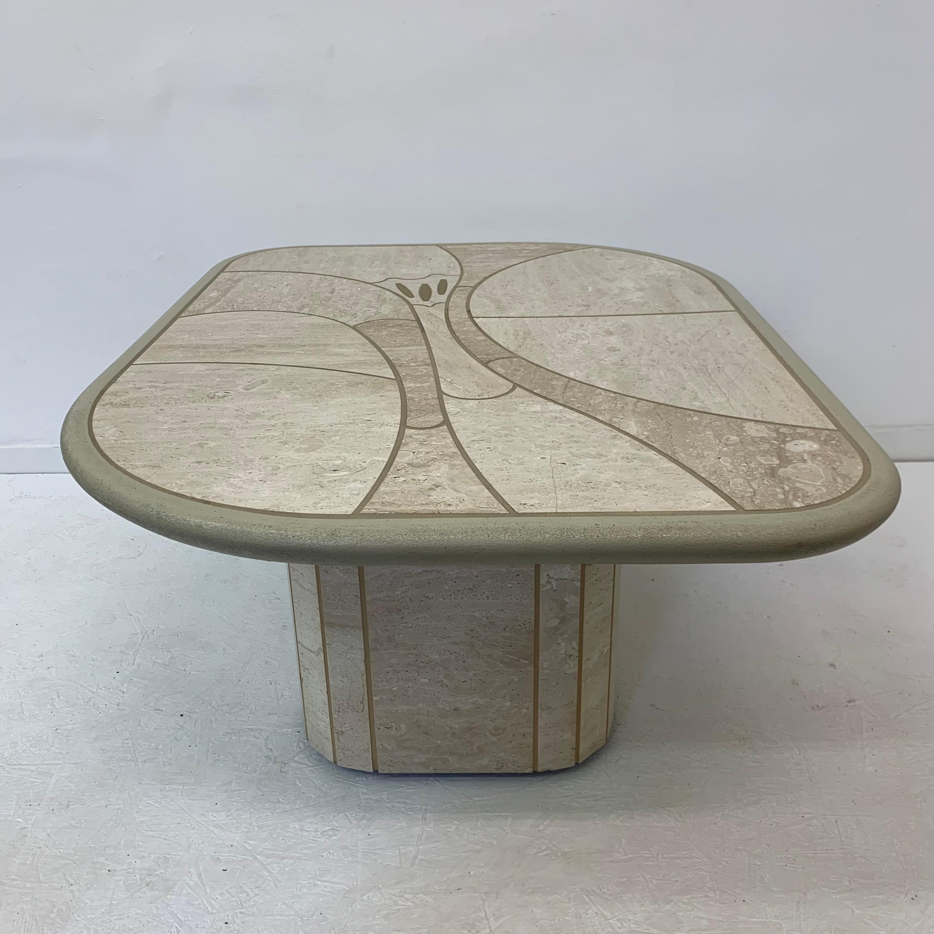Mid-Century Design Travertine Coffee Table, 1970’s For Sale 9