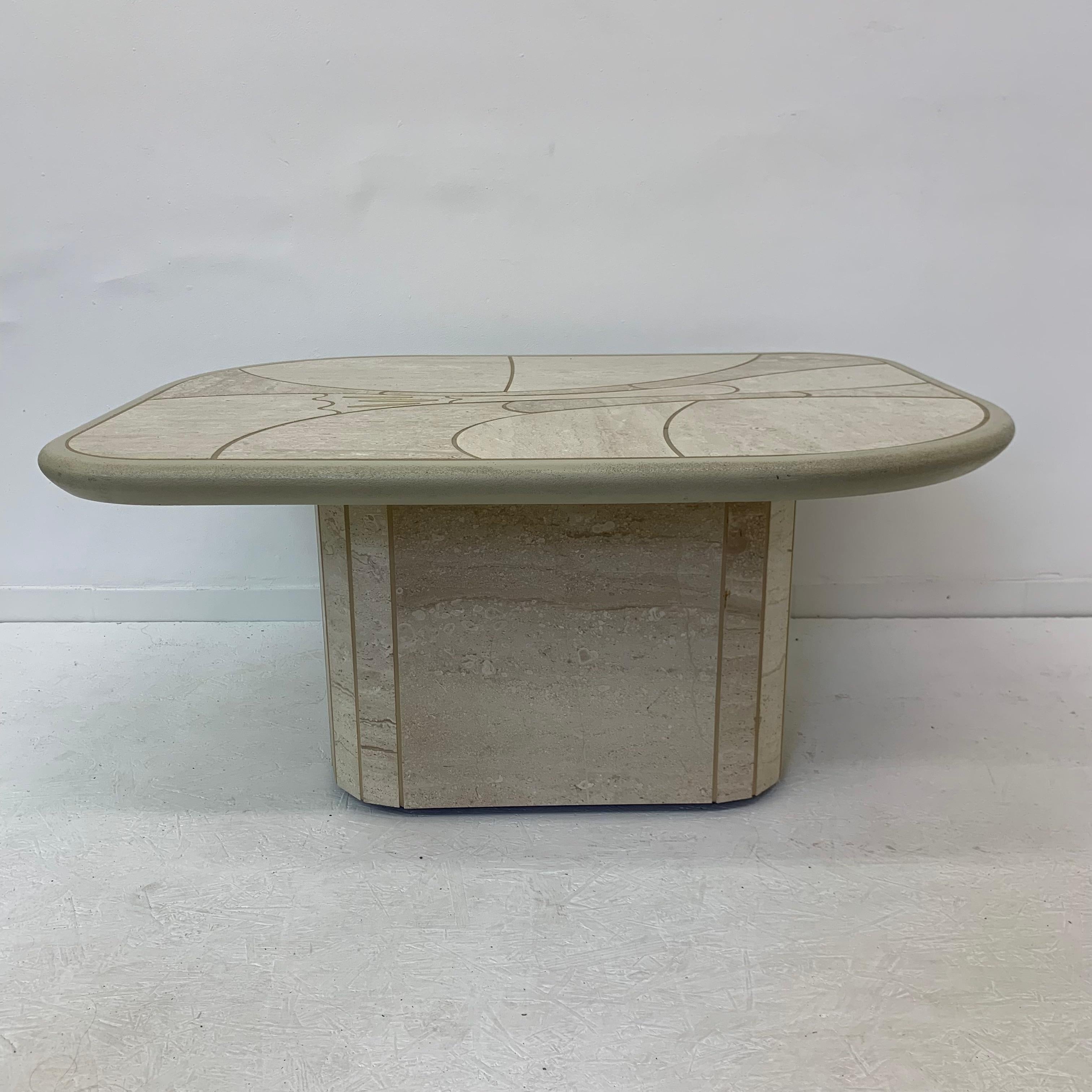 Mid-Century Design Travertine Coffee Table, 1970’s For Sale 10