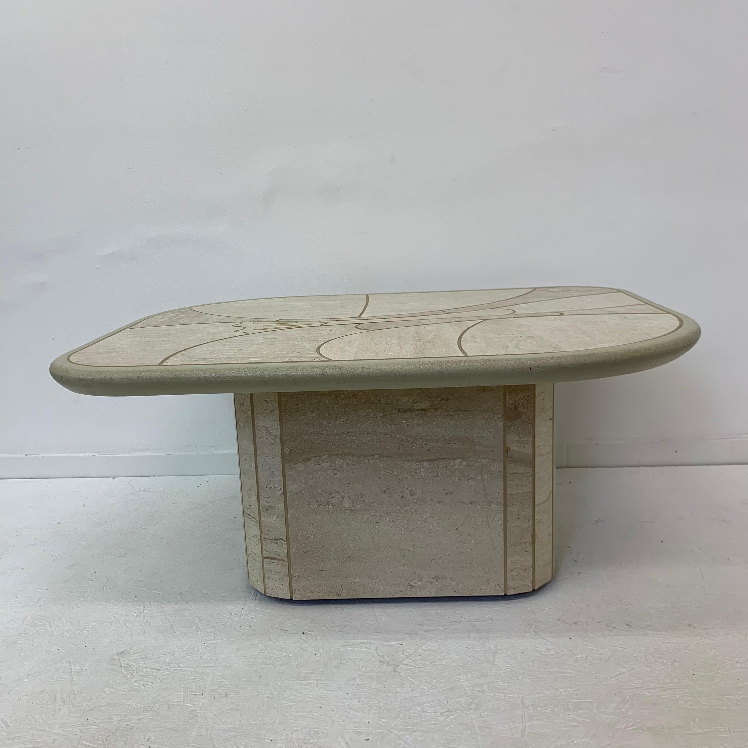 Mid-Century Design Travertine Coffee Table, 1970’s For Sale 11