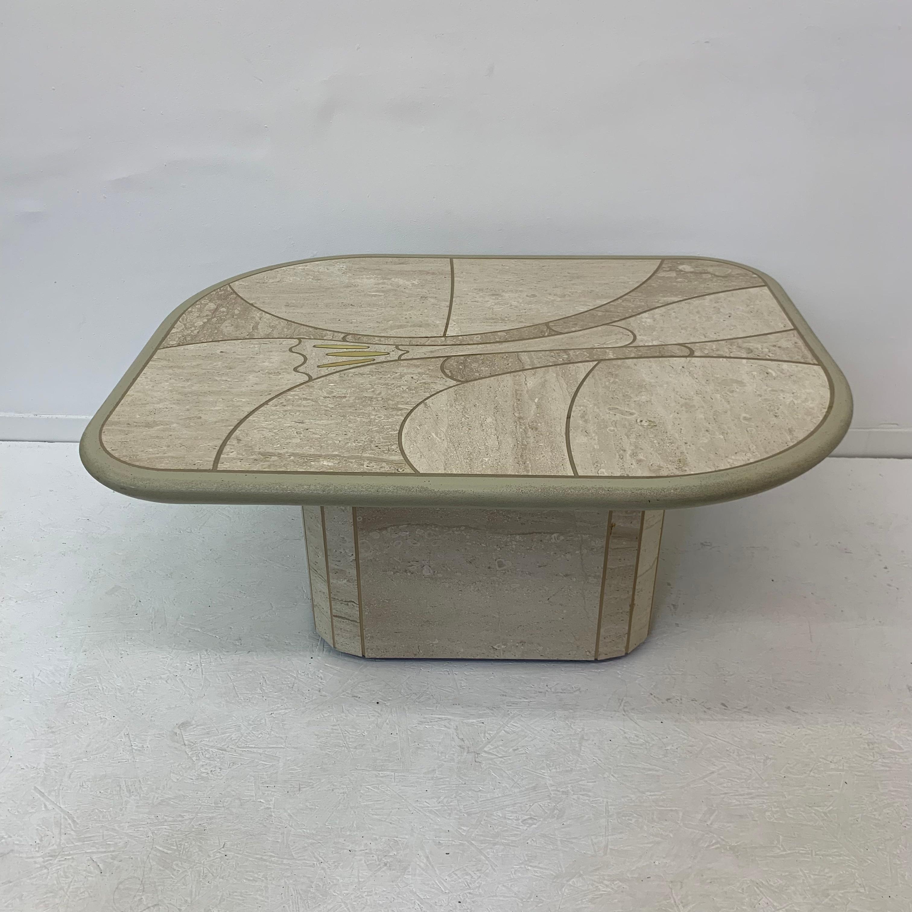 Mid-Century Design Travertine Coffee Table, 1970’s For Sale 12