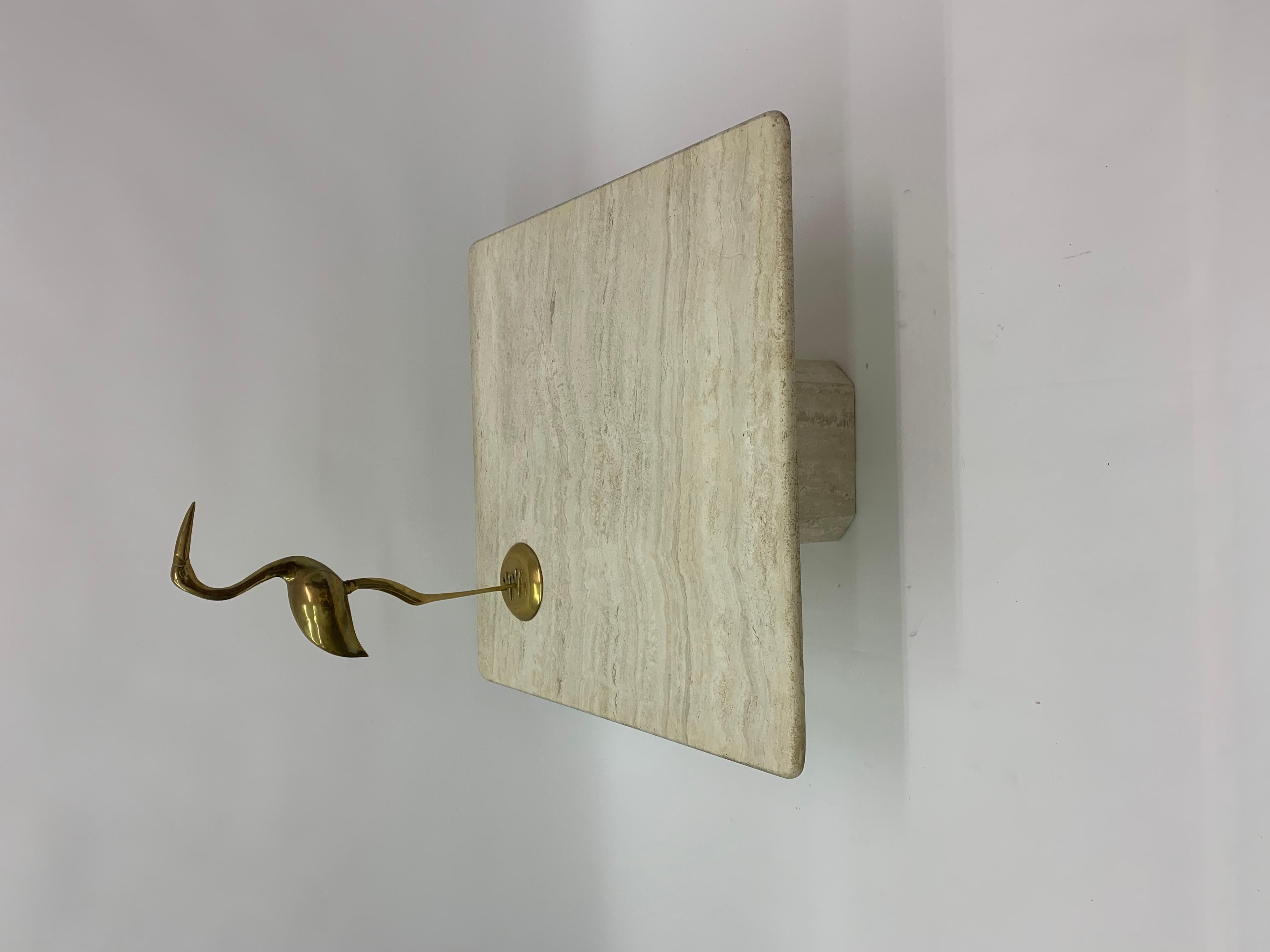 Table basse en travertin, design du milieu du siècle, années 1970

