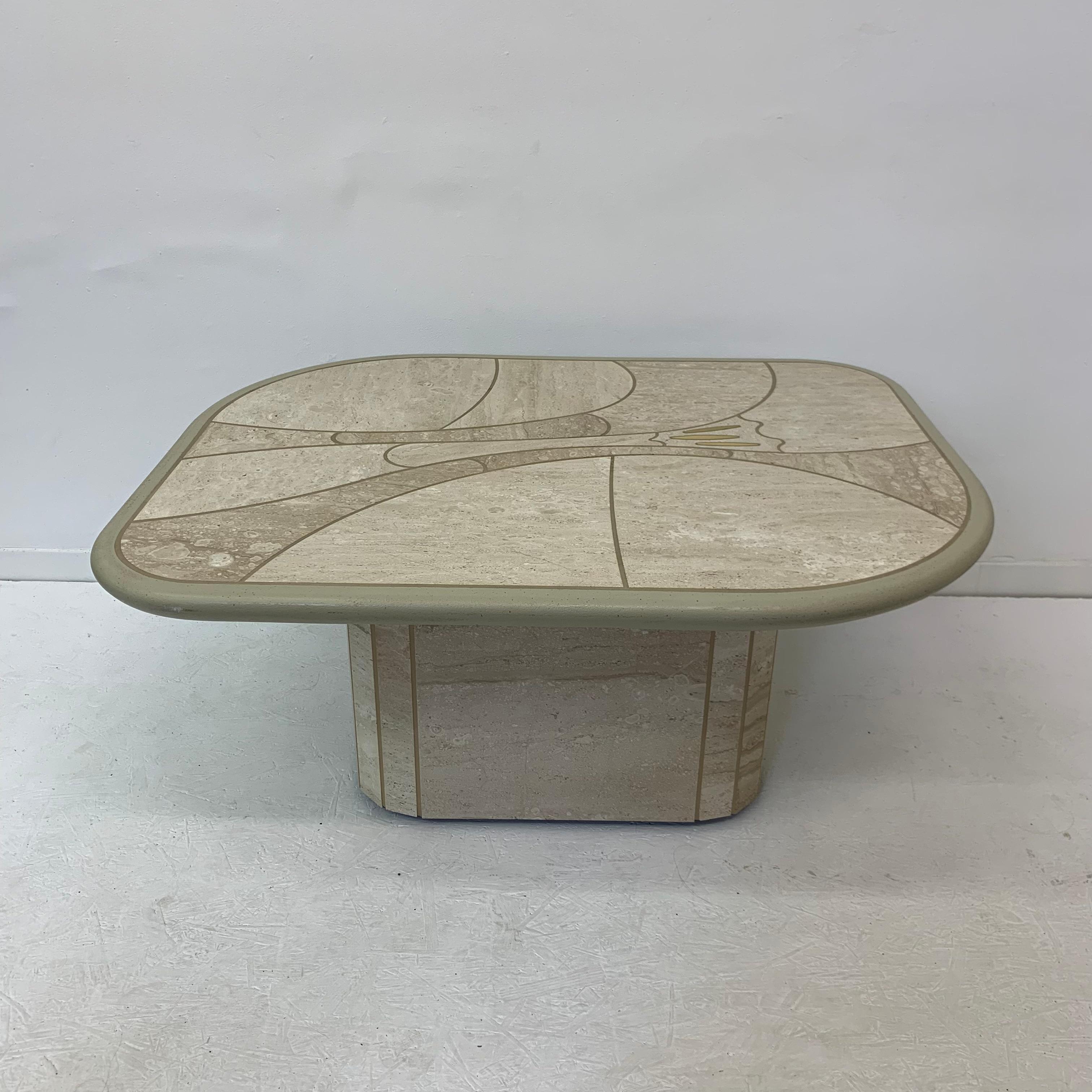 Late 20th Century Mid-Century Design Travertine Coffee Table, 1970’s For Sale