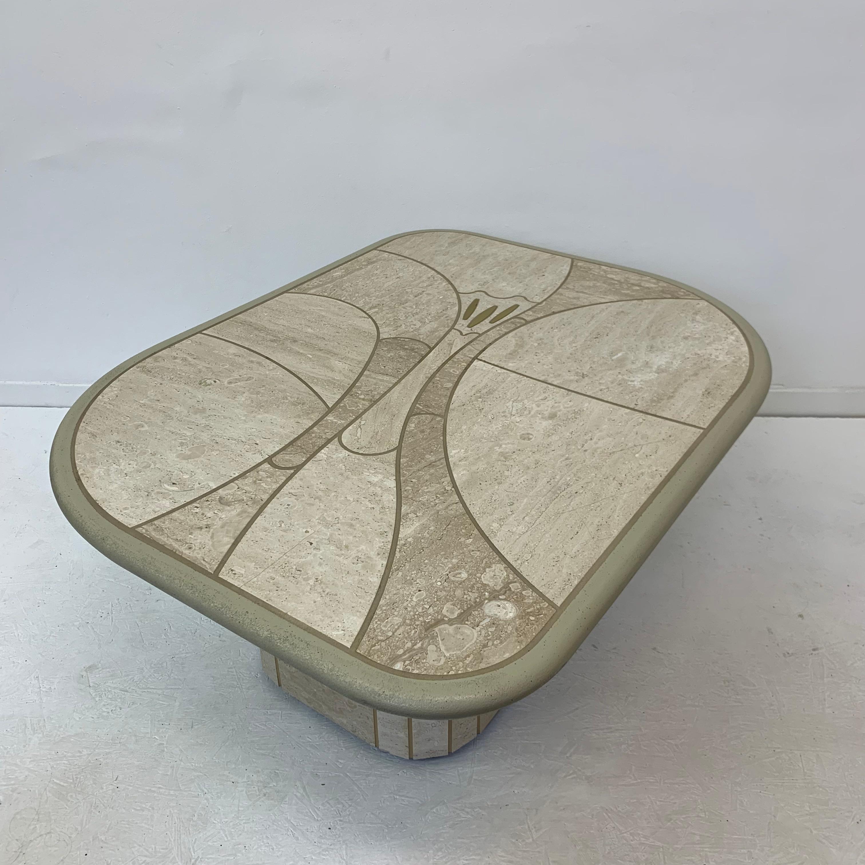 Mid-Century Design Travertine Coffee Table, 1970’s For Sale 2